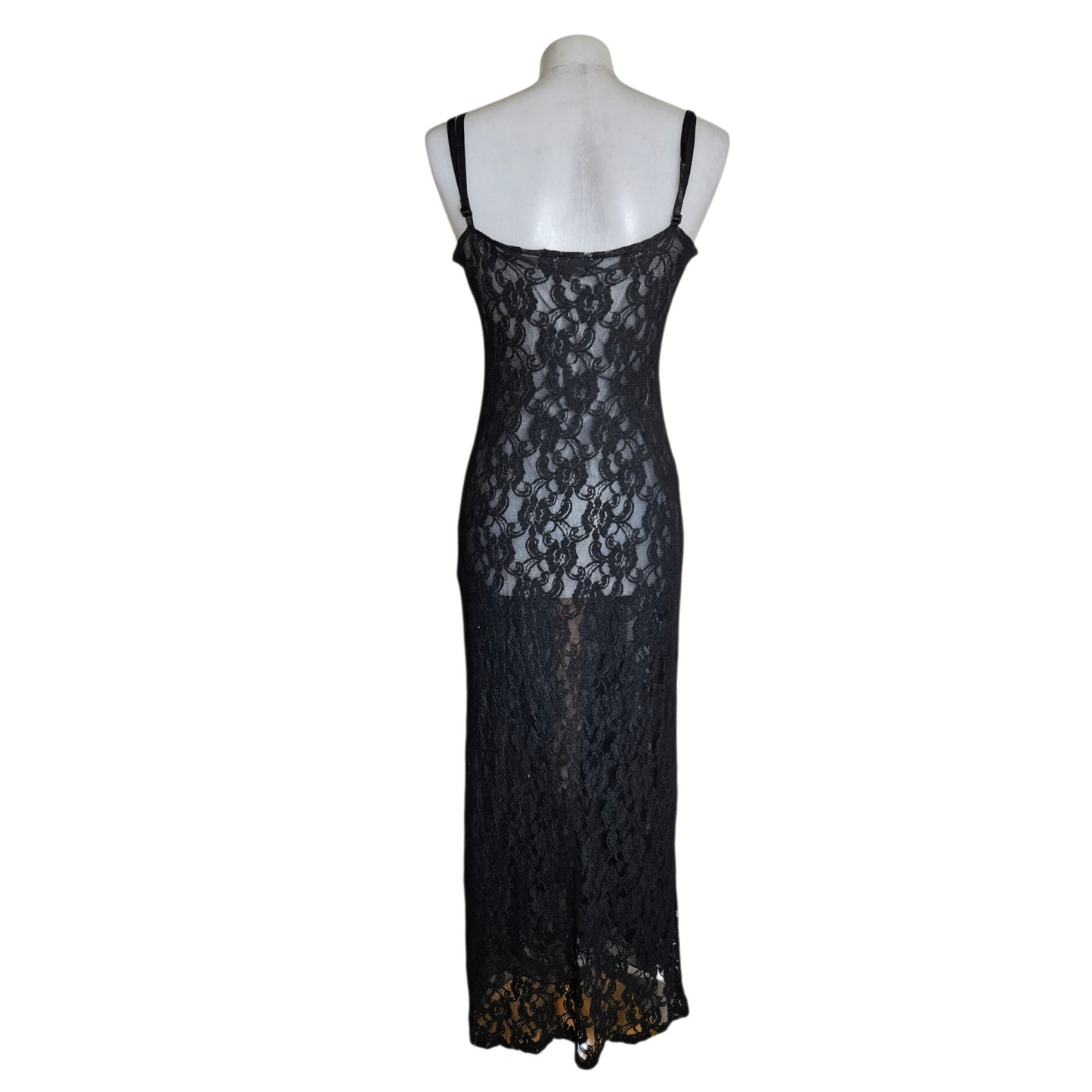 Maxi dress in veil and lace