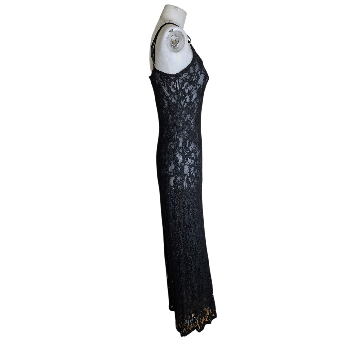Maxi dress in veil and lace