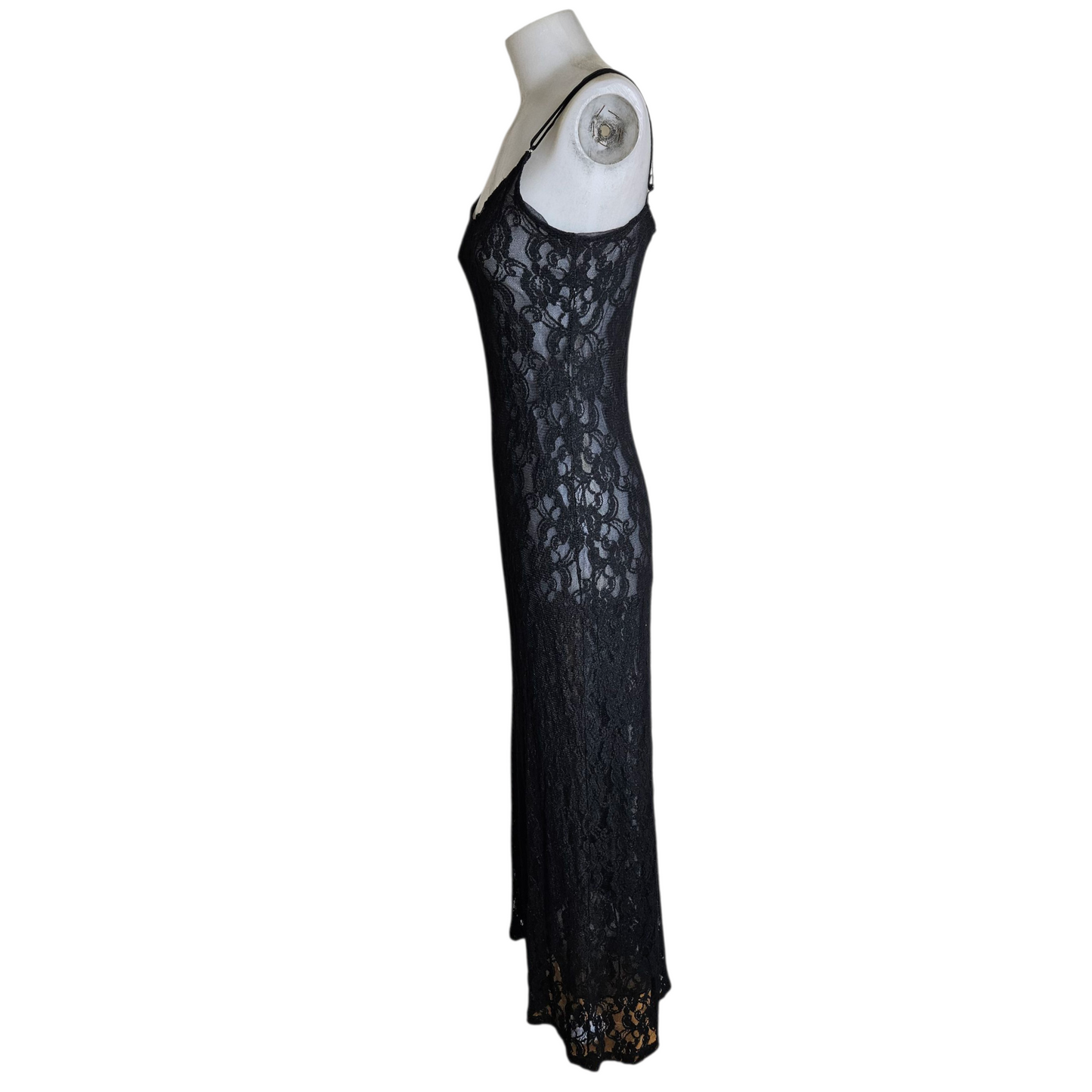 Maxi dress in veil and lace