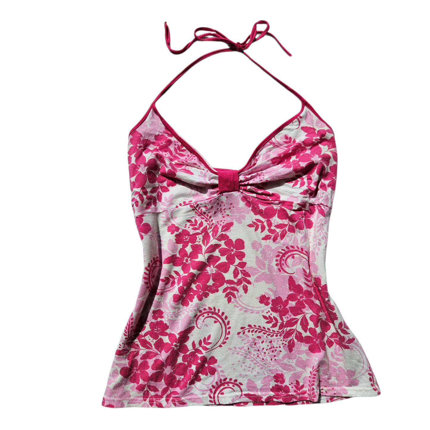 Dos nu floral rose et blanc