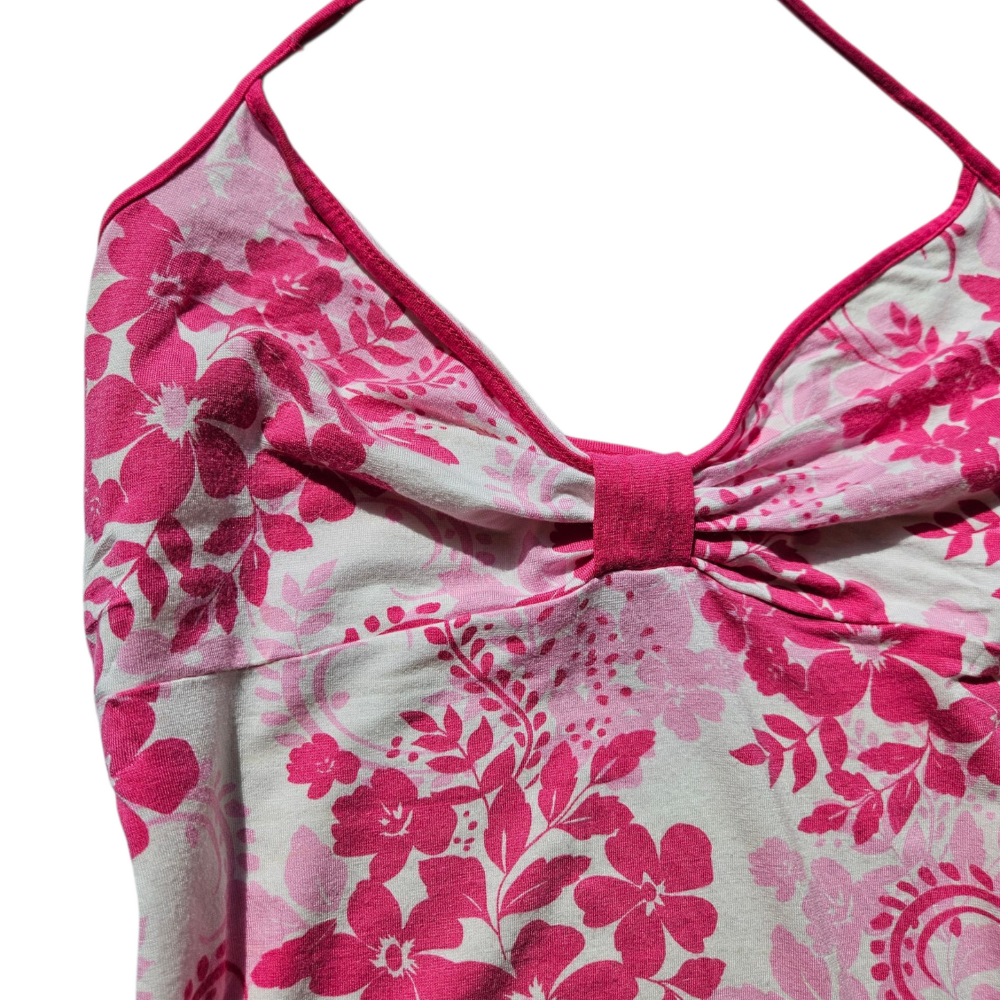 Dos nu floral rose et blanc