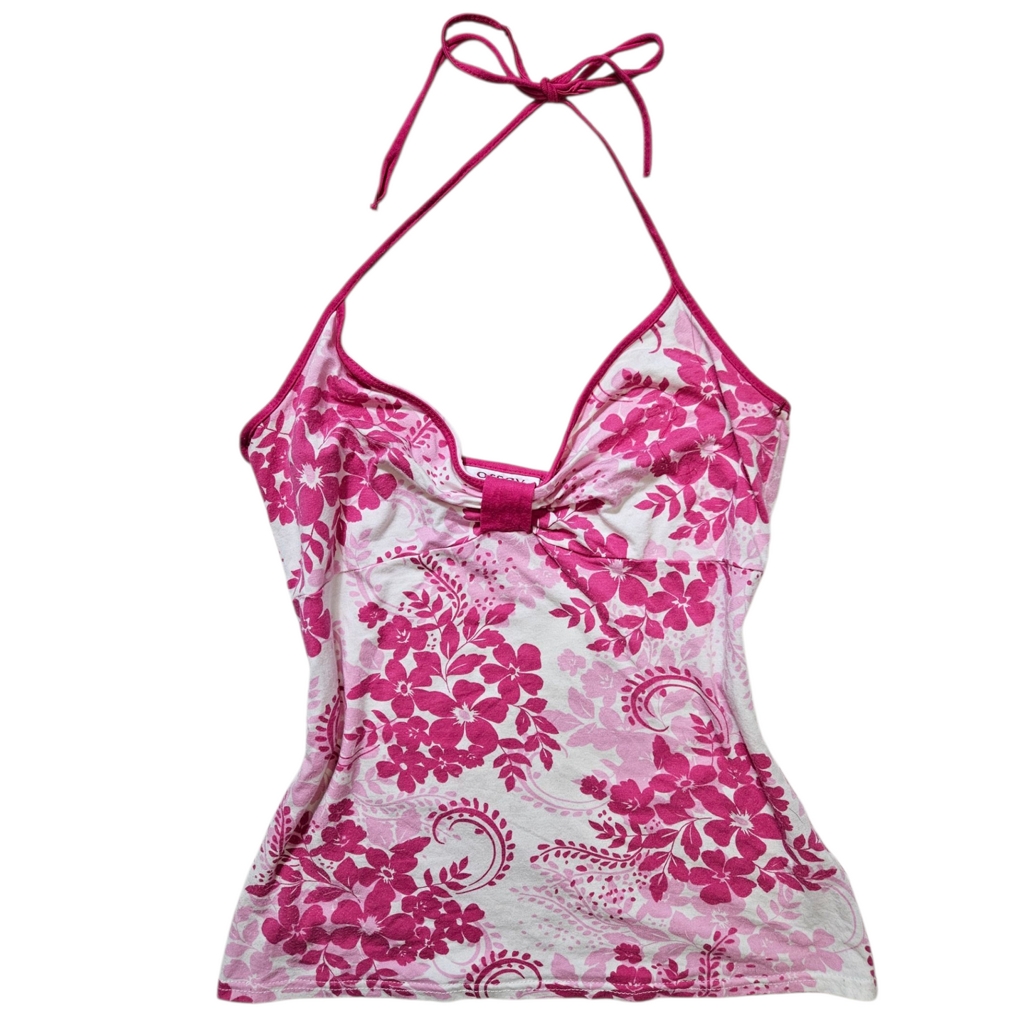 Dos nu floral rose et blanc