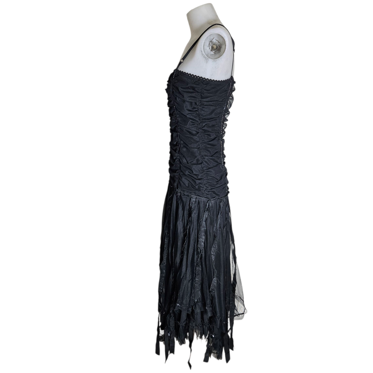 Black unstructured asymmetrical dress