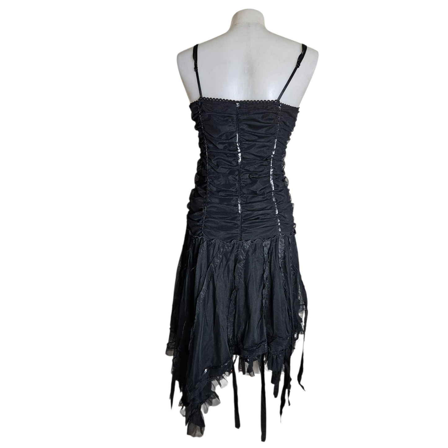 Black unstructured asymmetrical dress