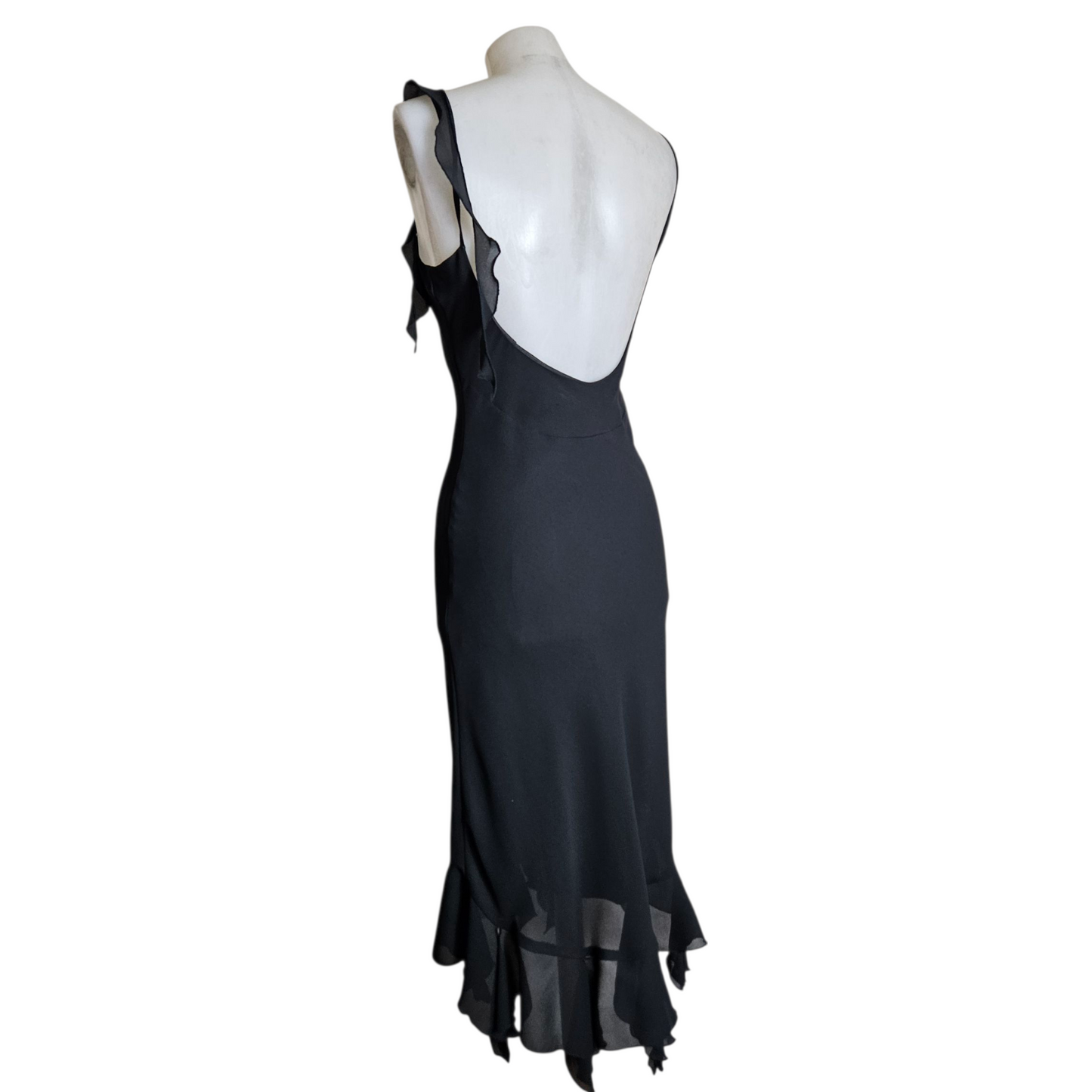 Ruffled backless dress