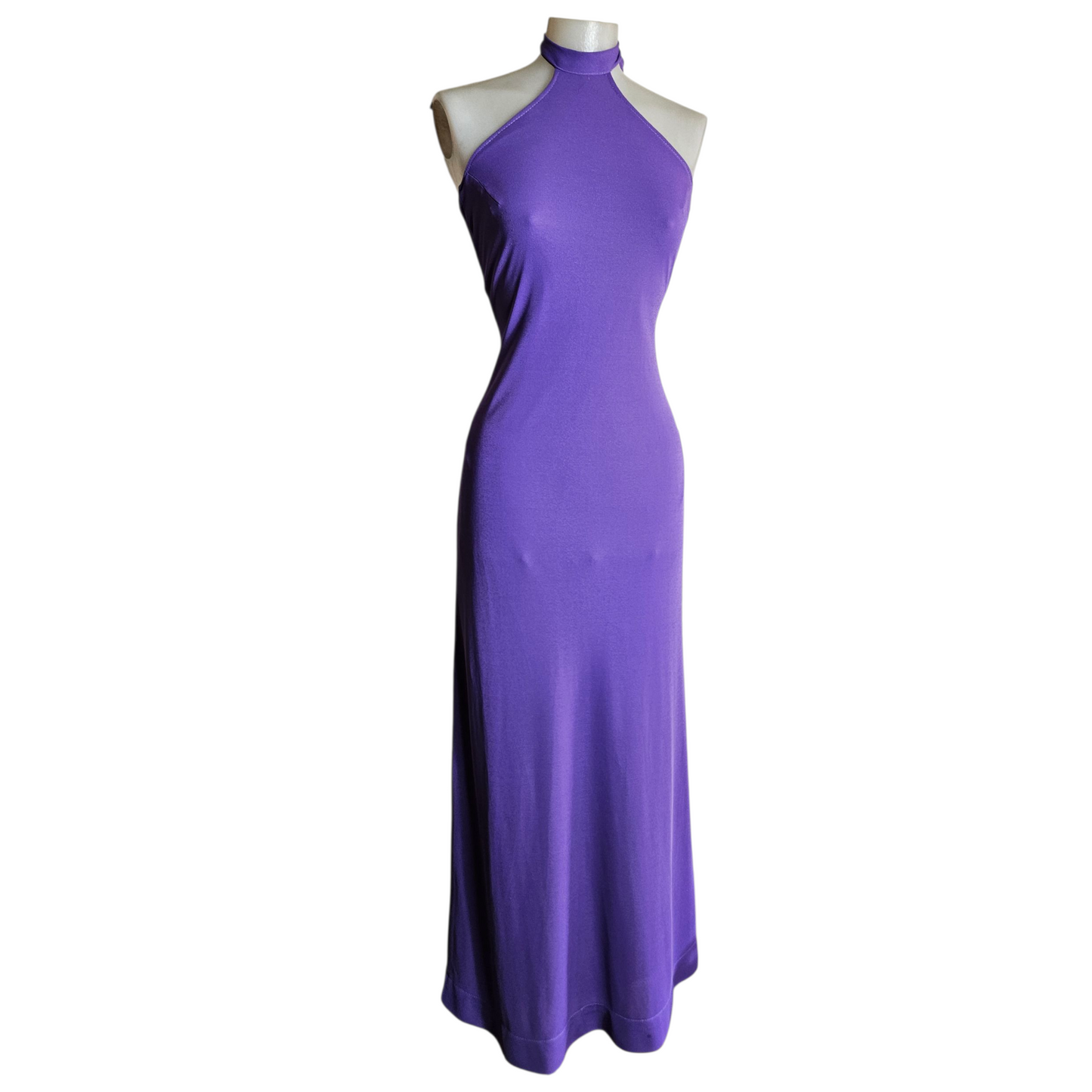 Purple backless maxi dress