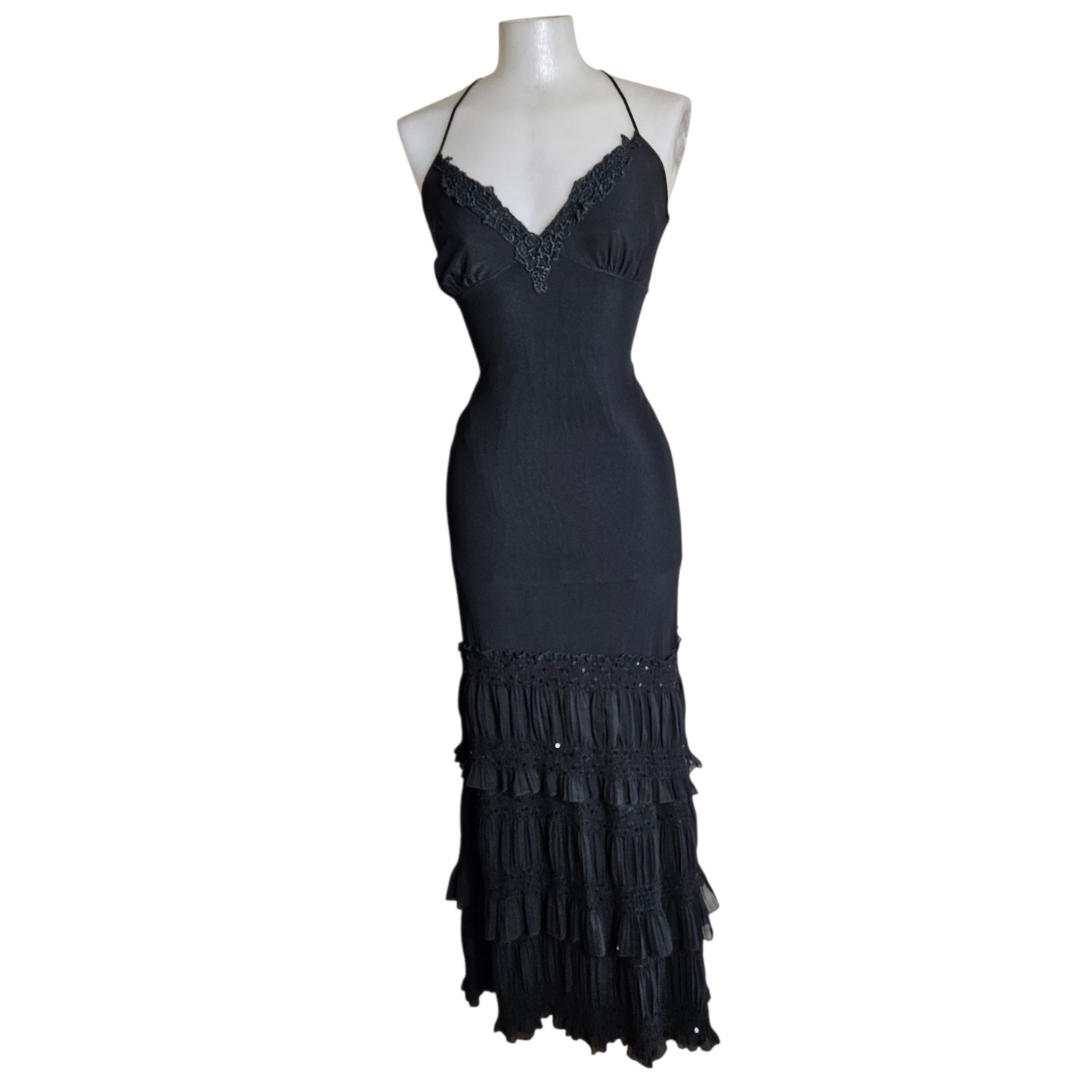 Maxi robe en voile noir