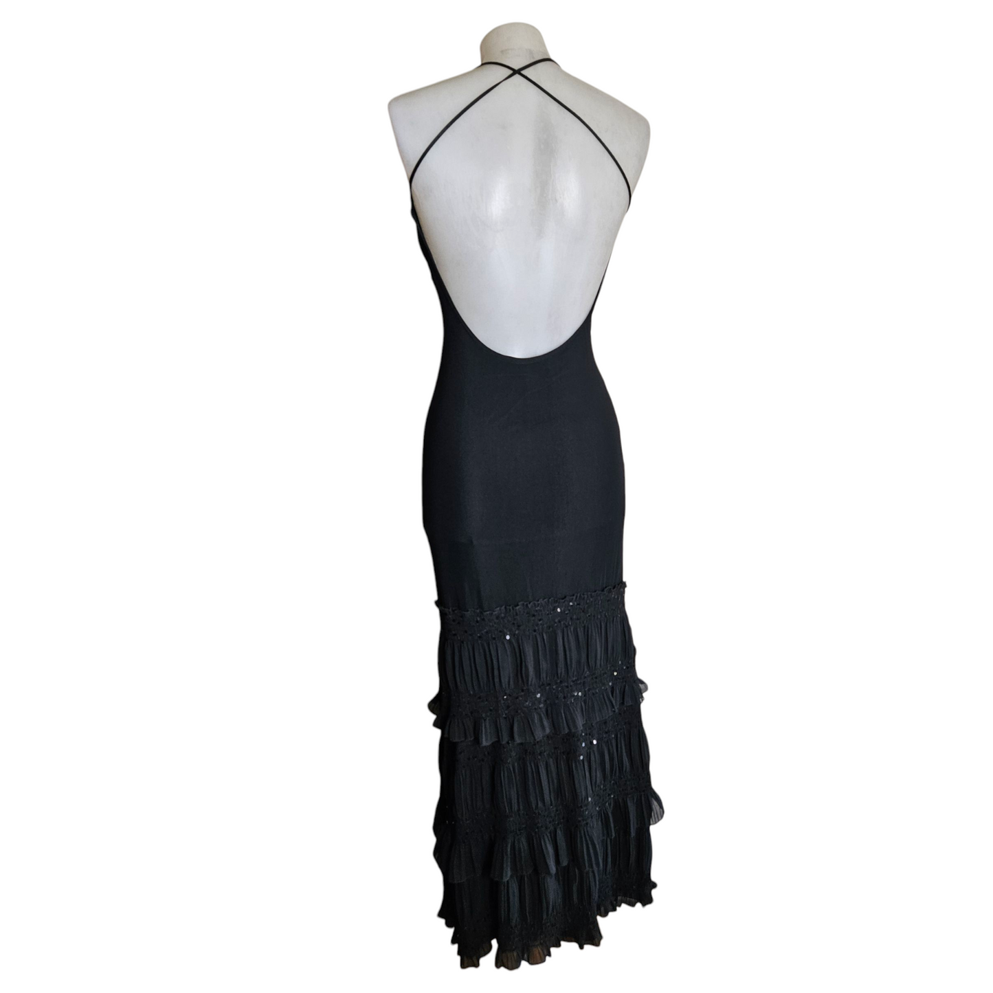Maxi robe en voile noir