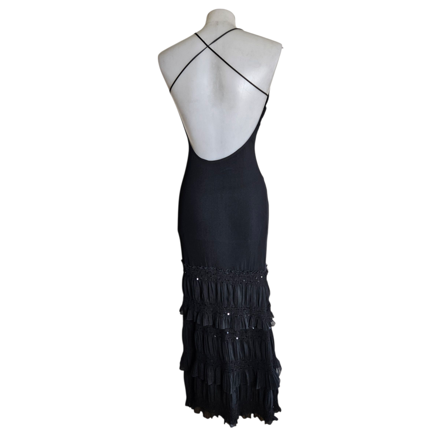 Maxi robe en voile noir