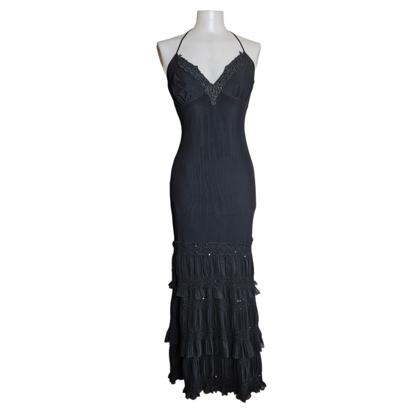 Maxi robe en voile noir