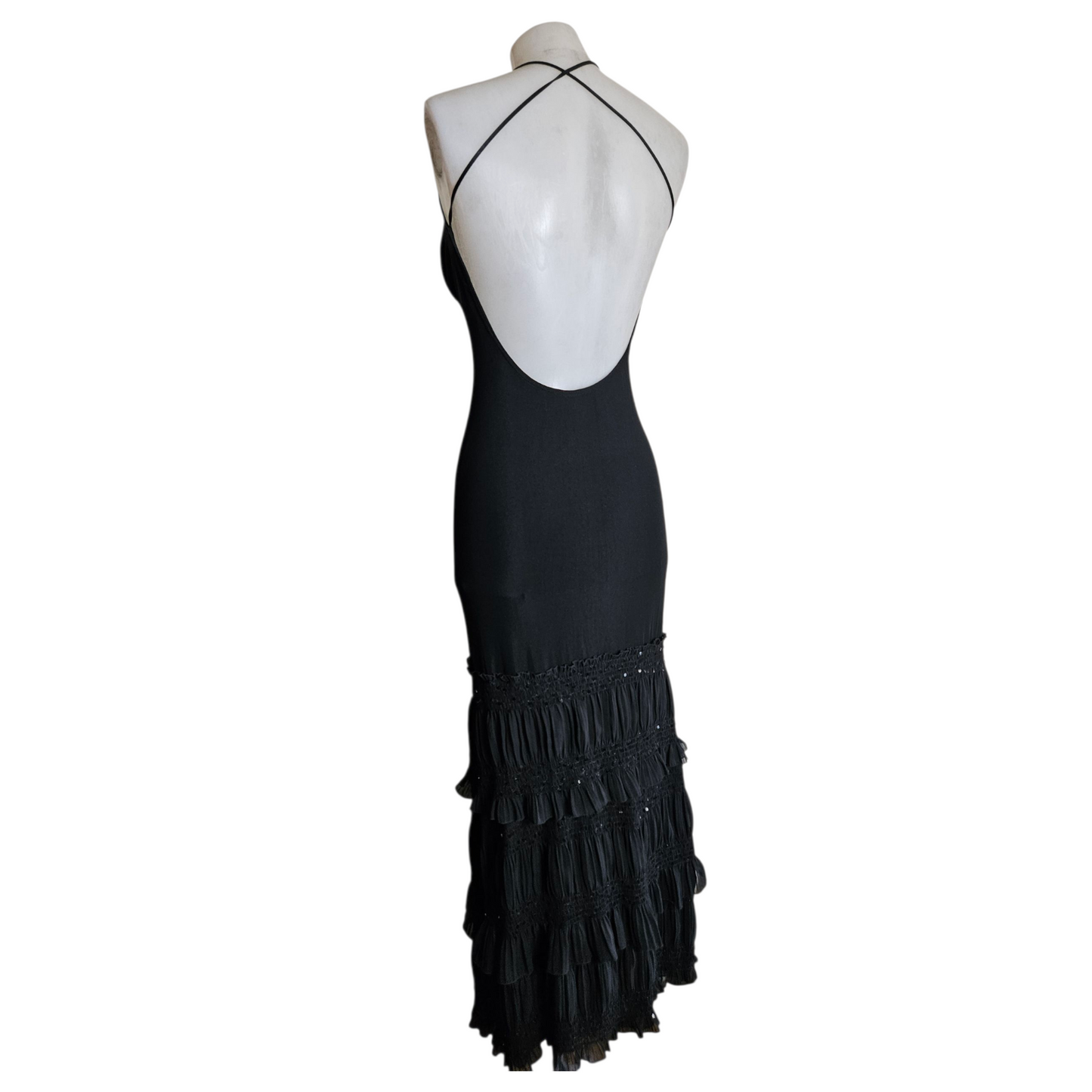 Maxi robe en voile noir