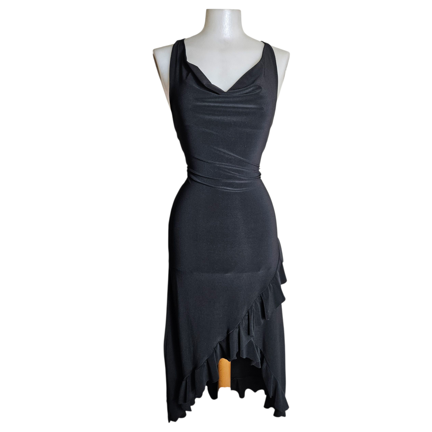 Halter neck dress with open back