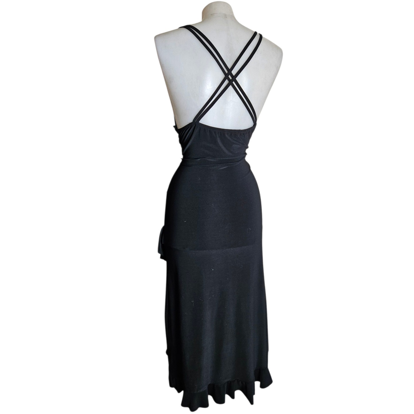 Halter neck dress with open back
