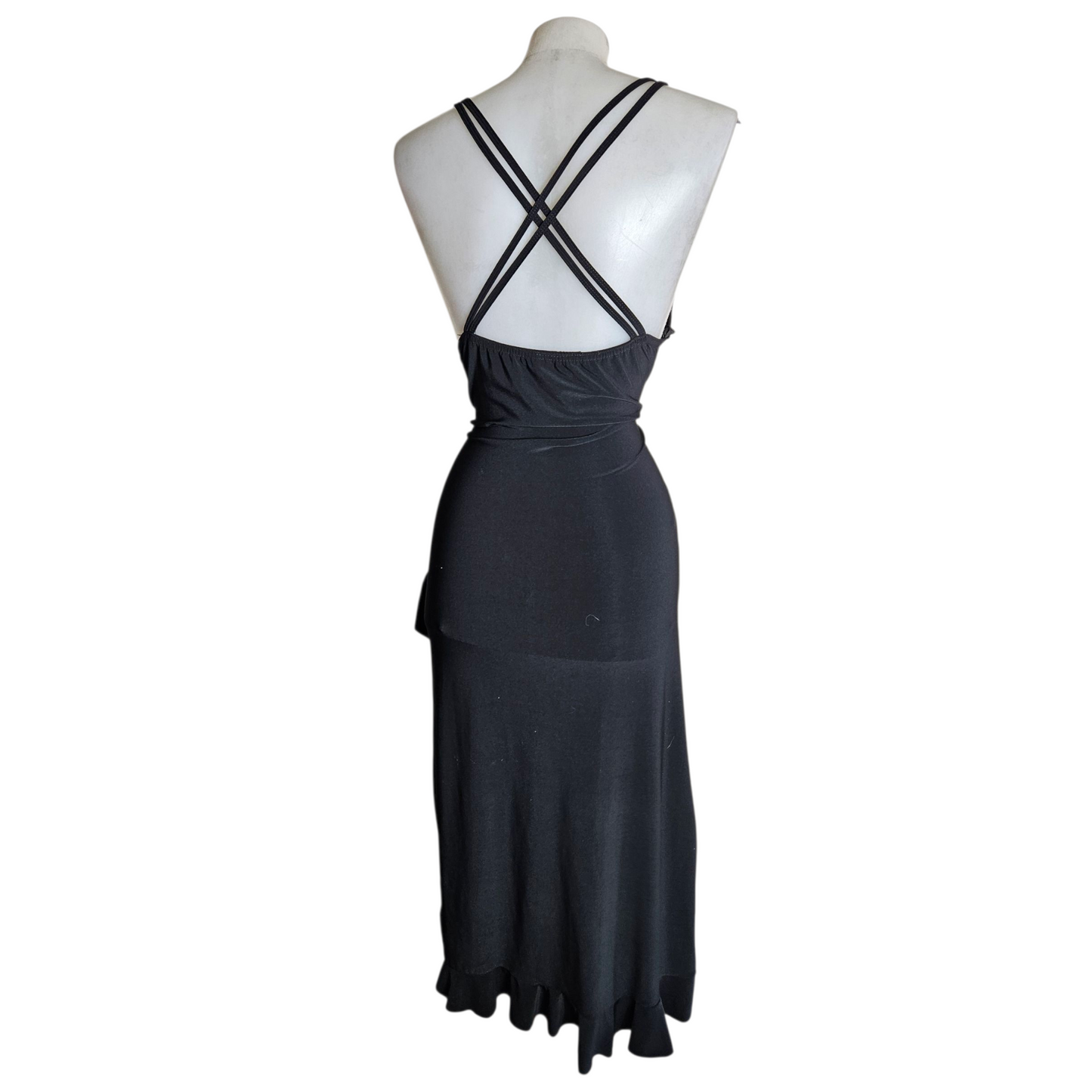 Halter neck dress with open back