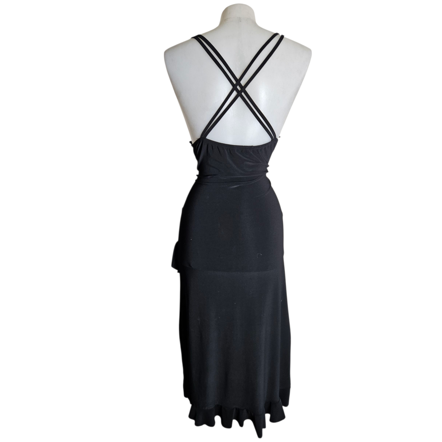 Halter neck dress with open back