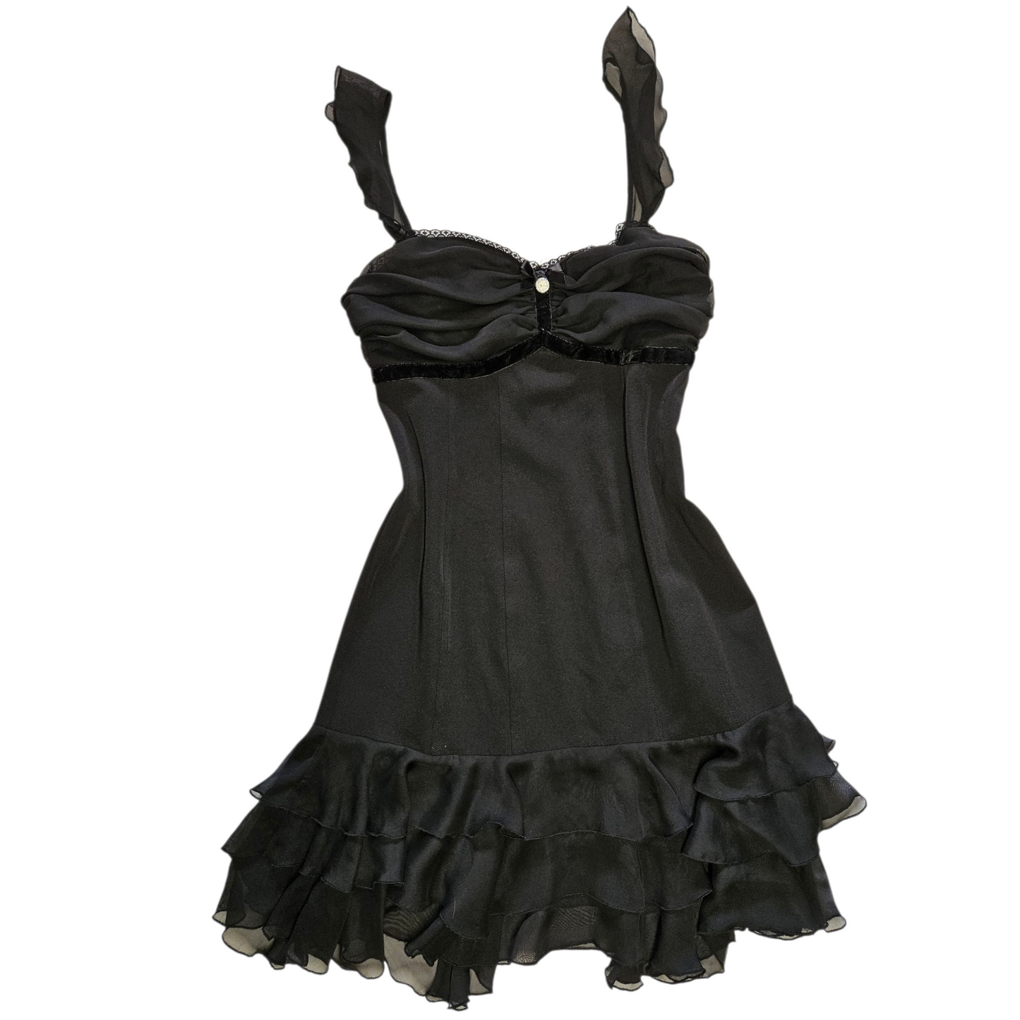 Robe noire à volants