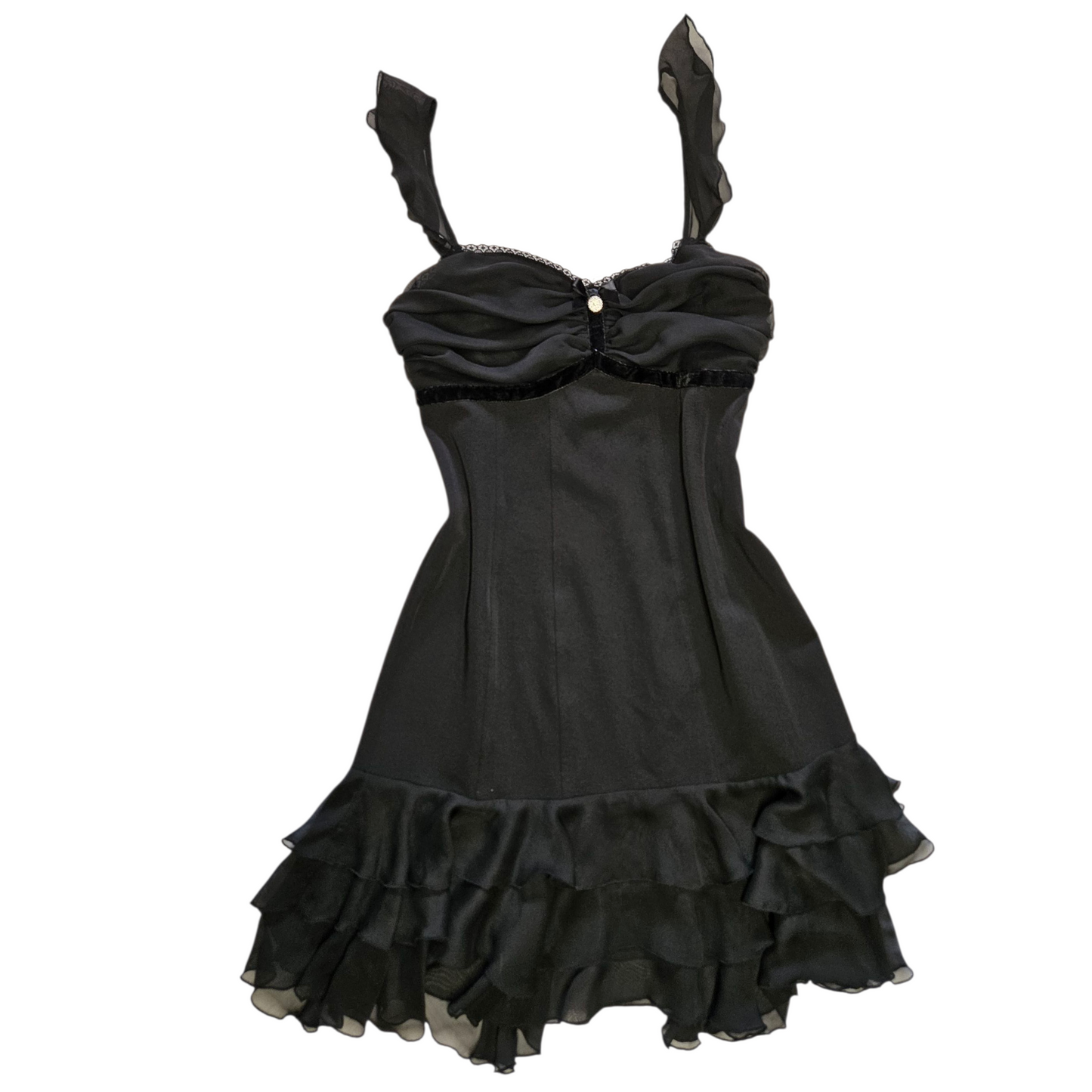 Robe noire à volants