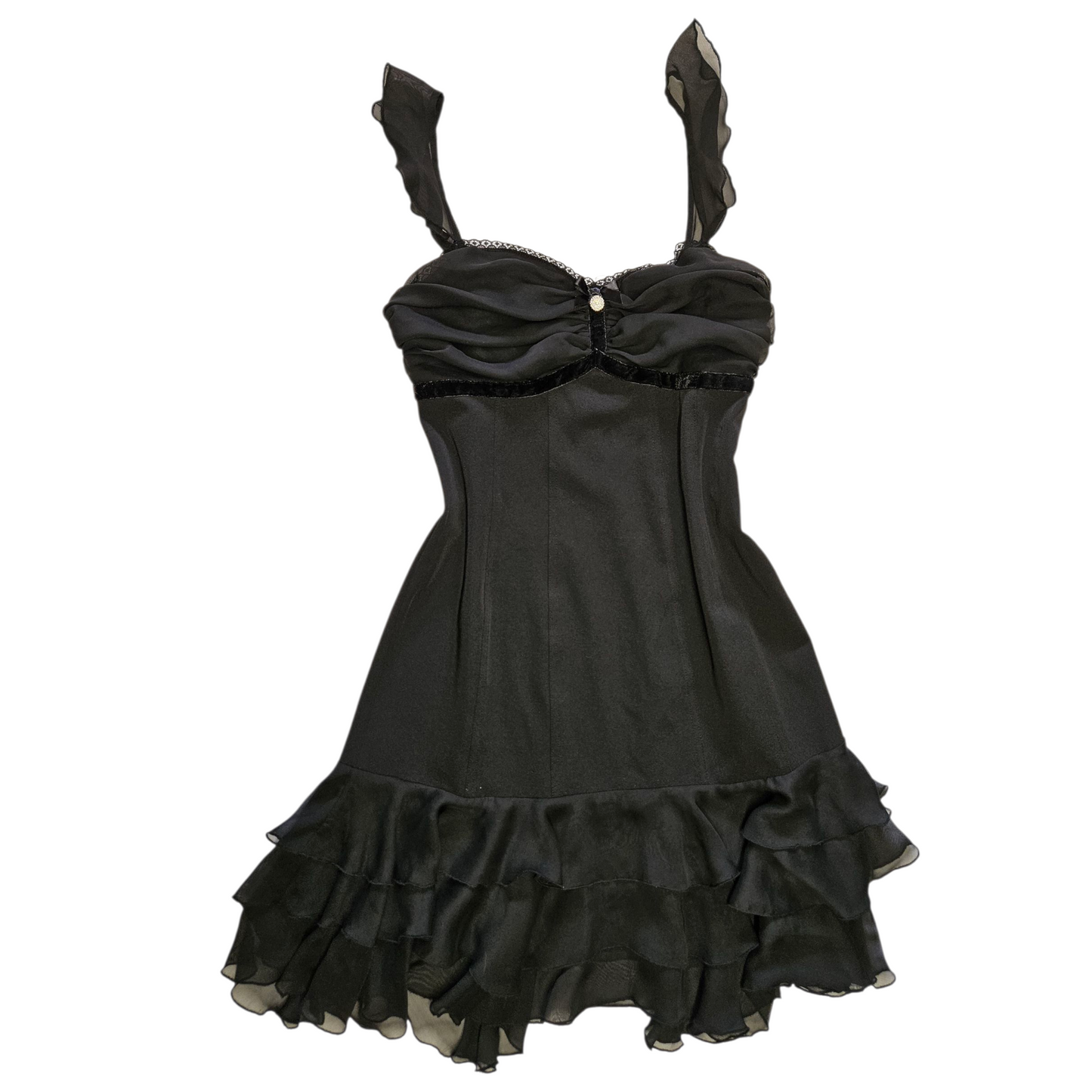 Robe noire à volants