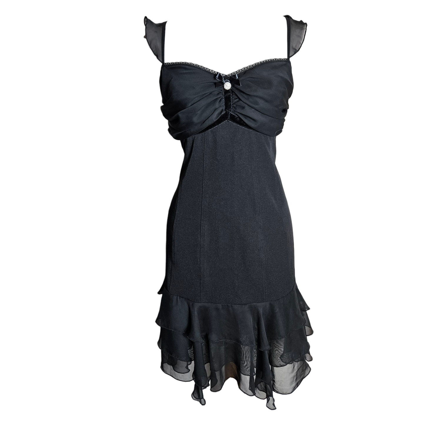 Robe noire à volants