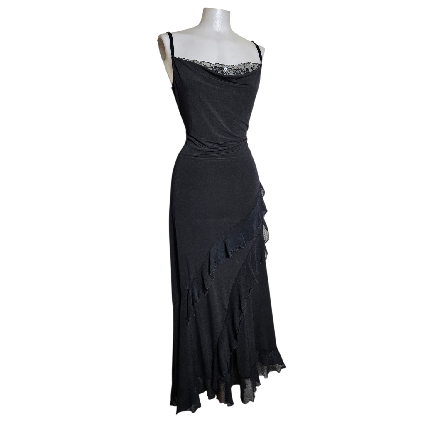 Maxi robe col bénitier noire