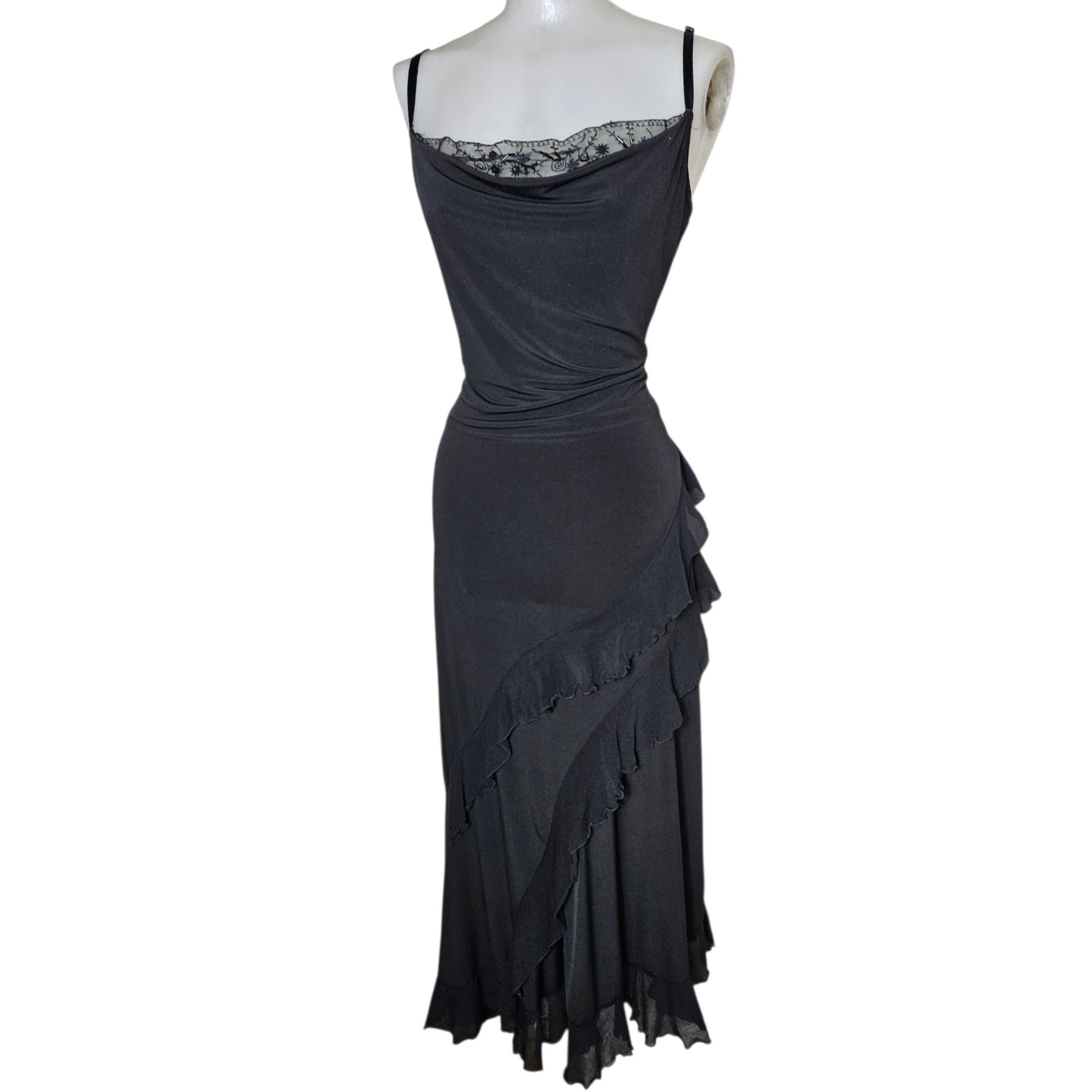Maxi robe col bénitier noire