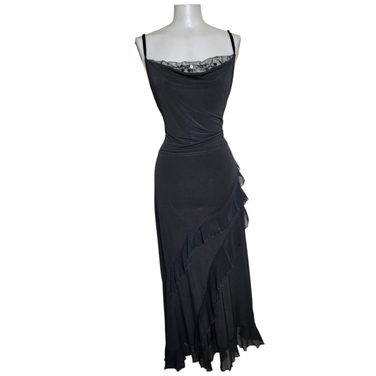 Maxi robe col bénitier noire