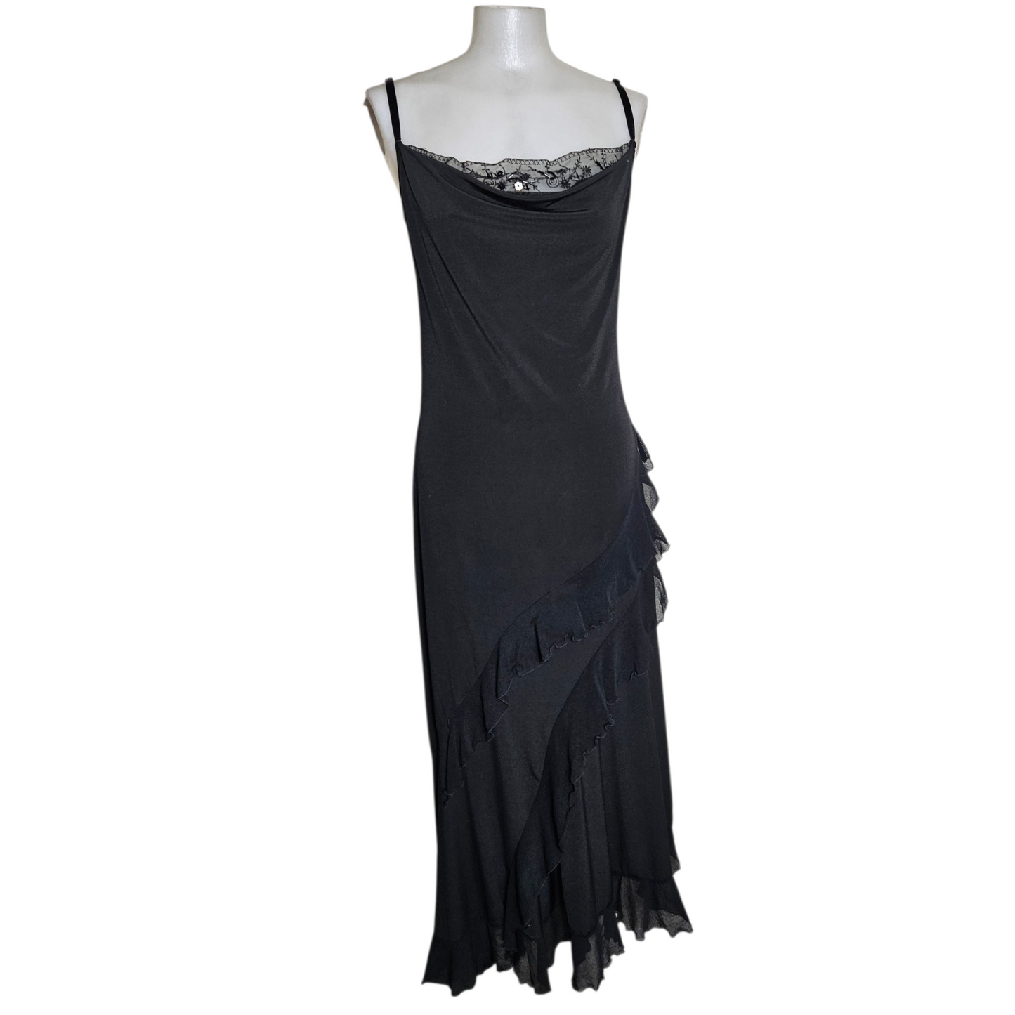 Maxi robe col bénitier noire