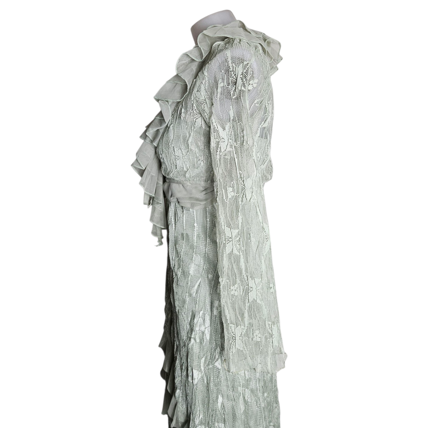 Robe en dentelle sauge et son Boléro