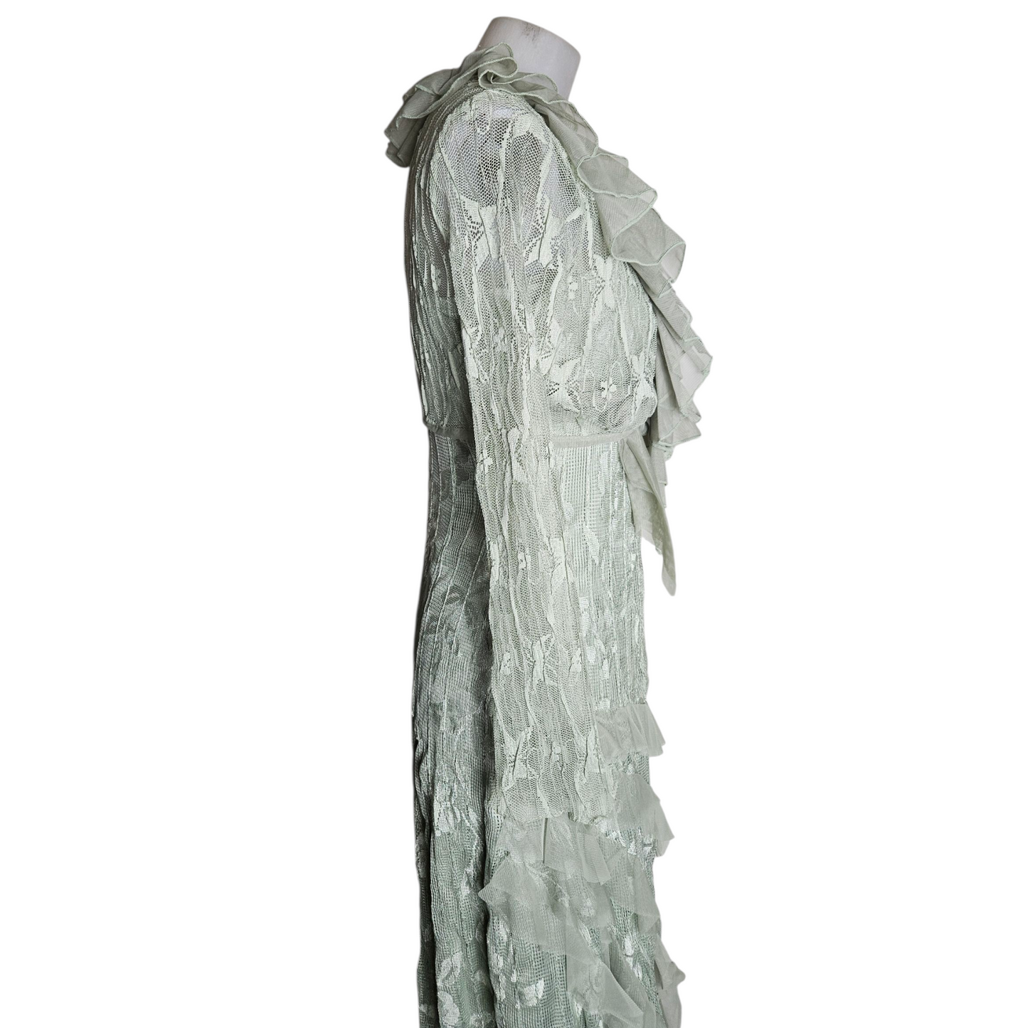 Robe en dentelle sauge et son Boléro