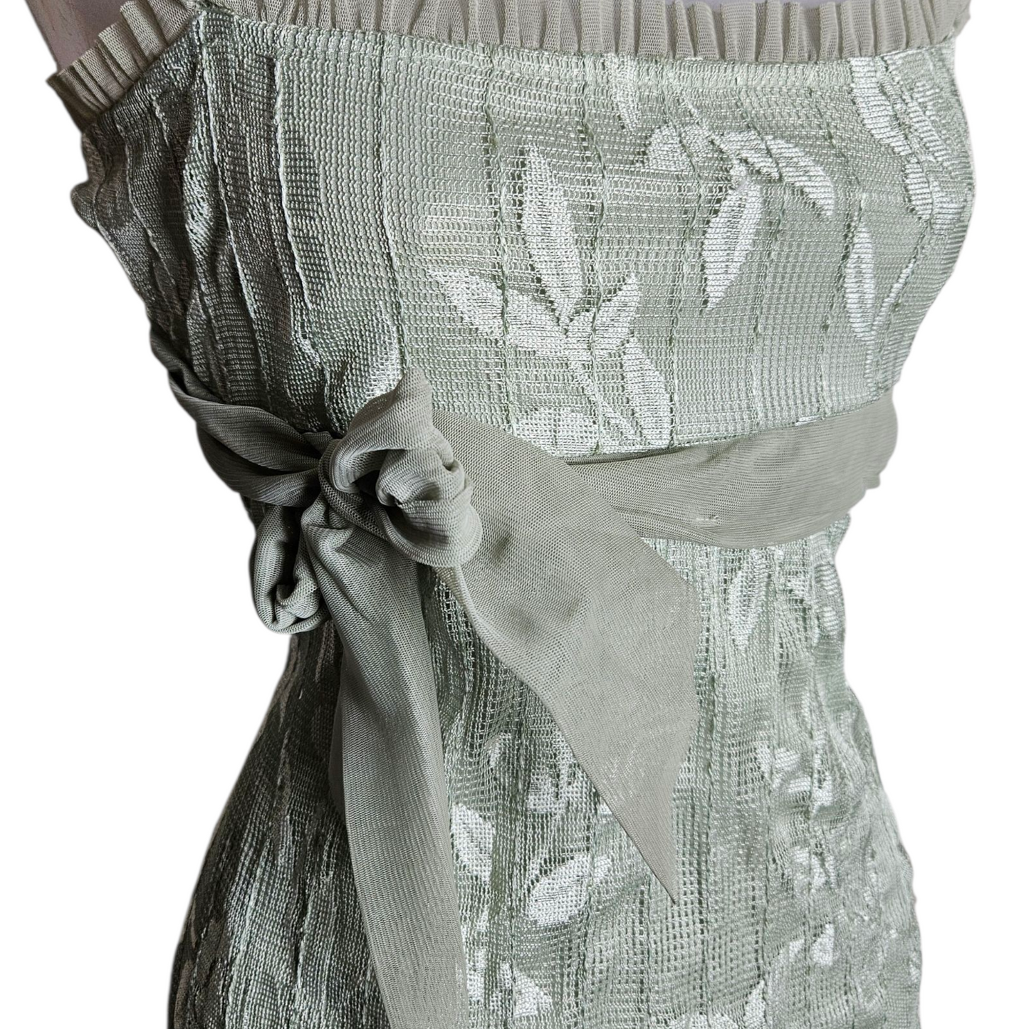 Robe en dentelle sauge et son Boléro