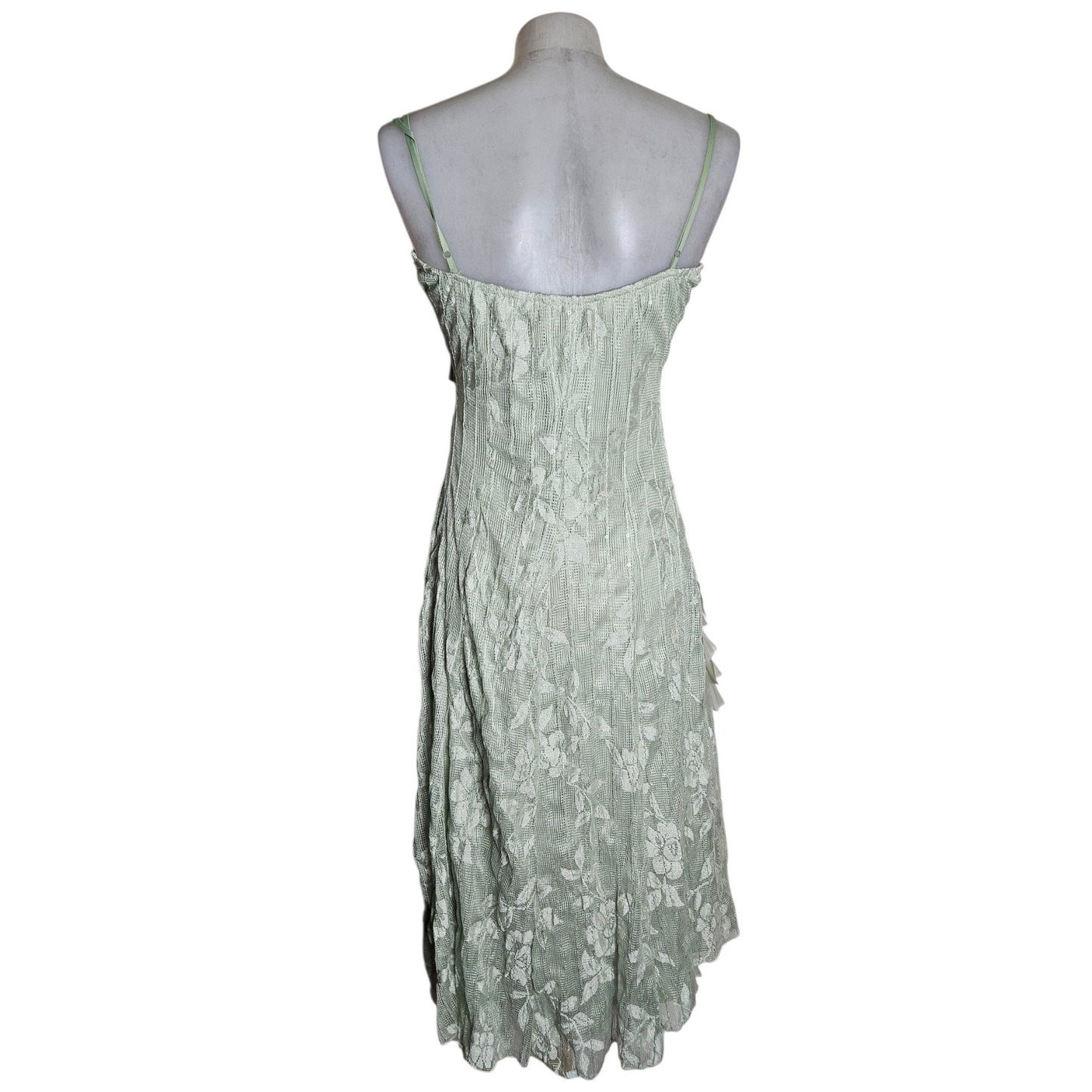 Robe en dentelle sauge et son Boléro
