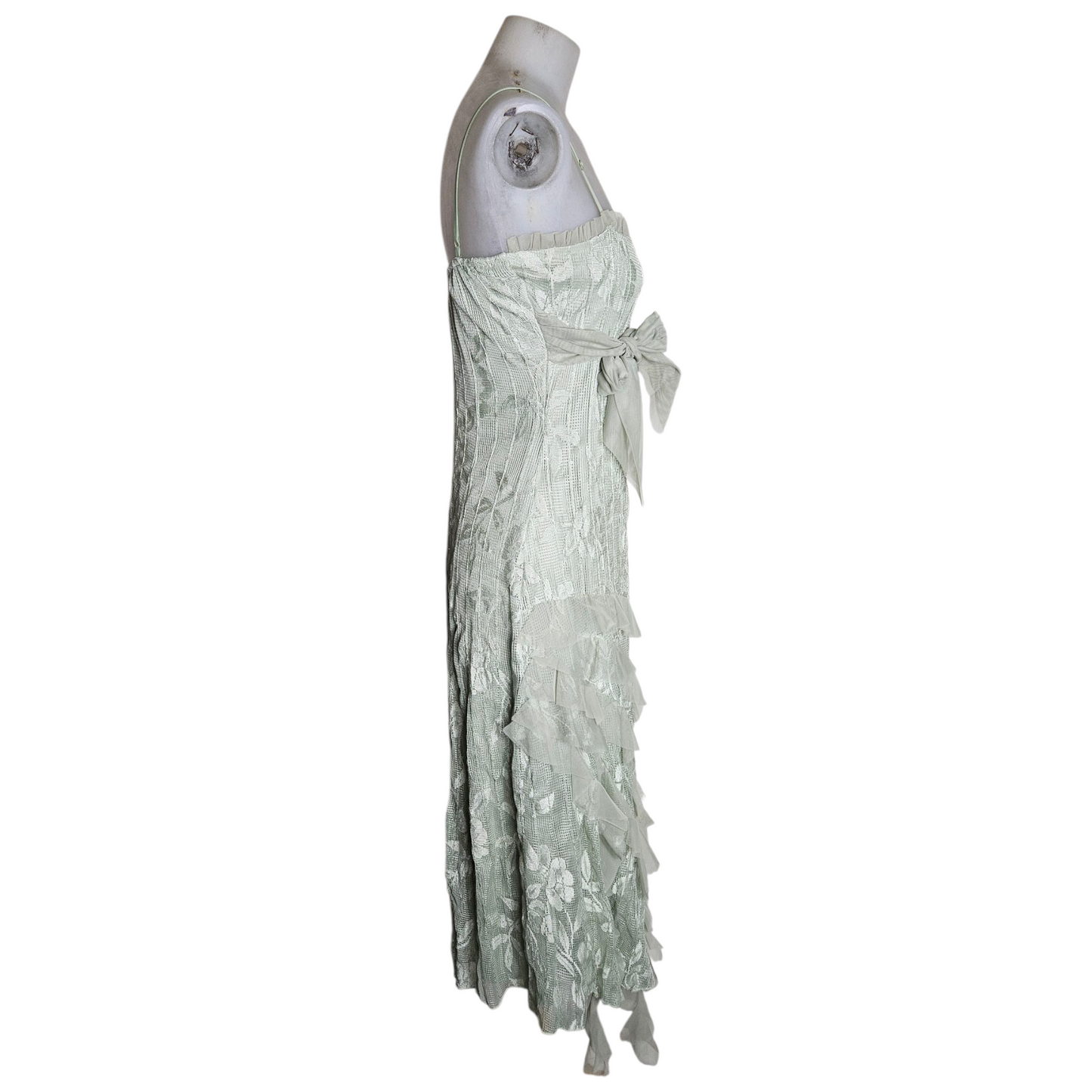 Robe en dentelle sauge et son Boléro