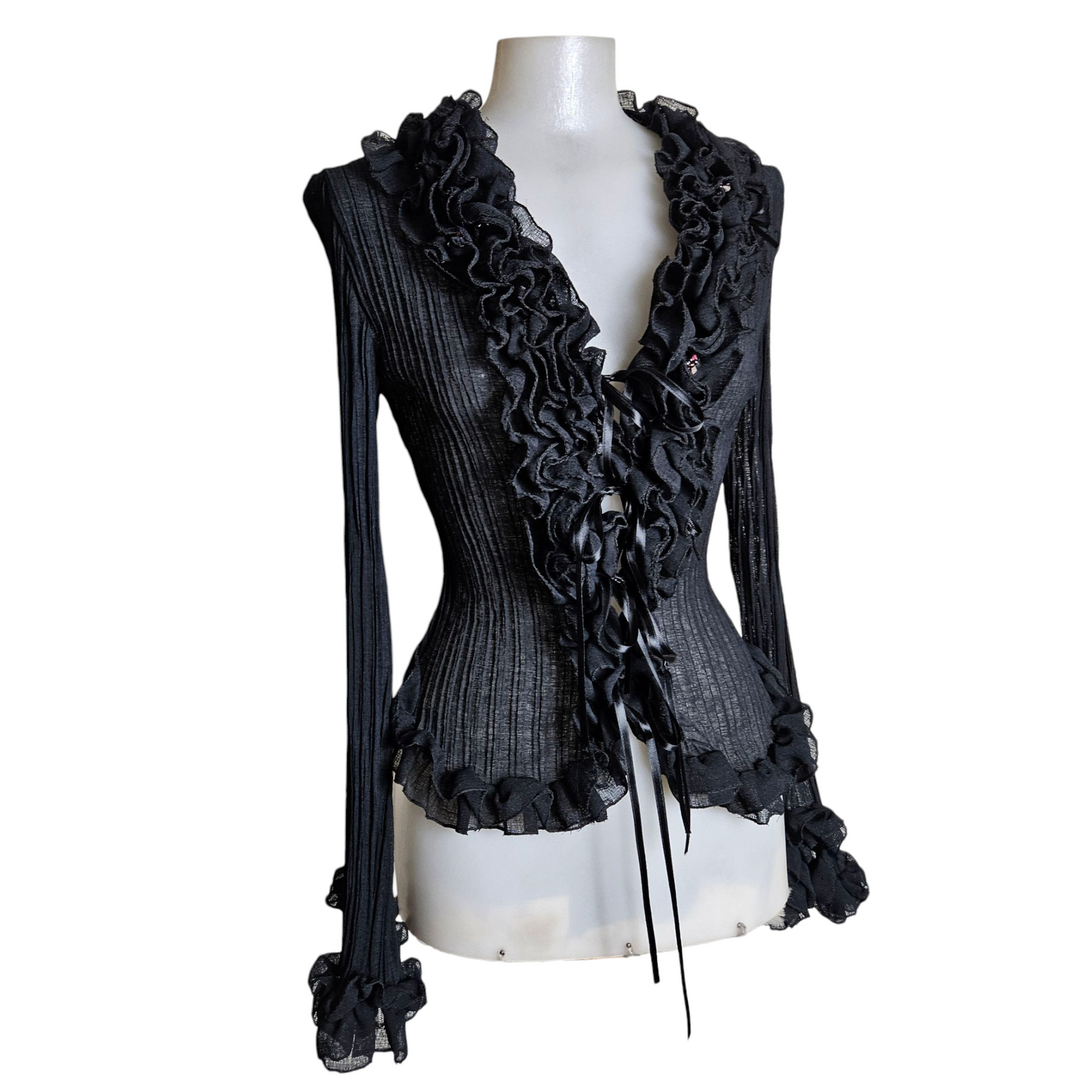 Ruffled and pearl shirt