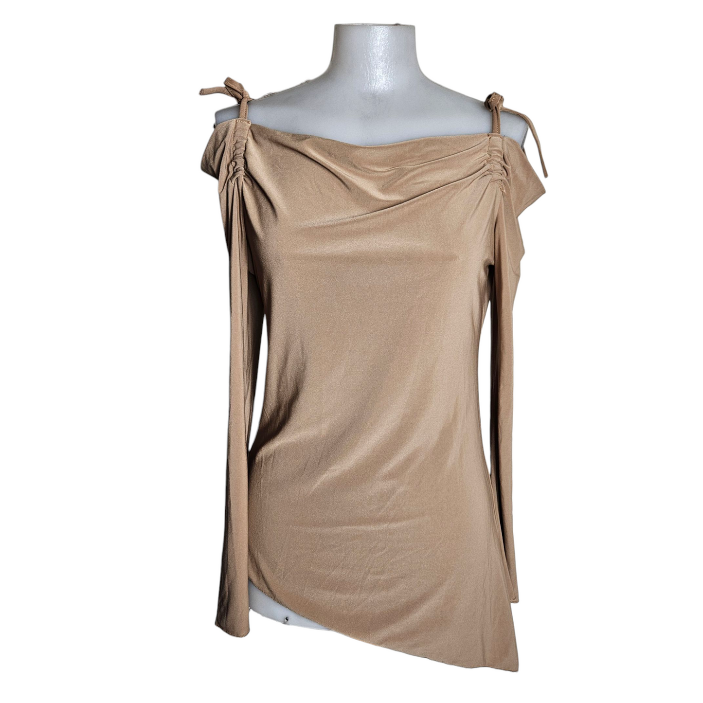 Asymmetrical top with shoulder cutouts