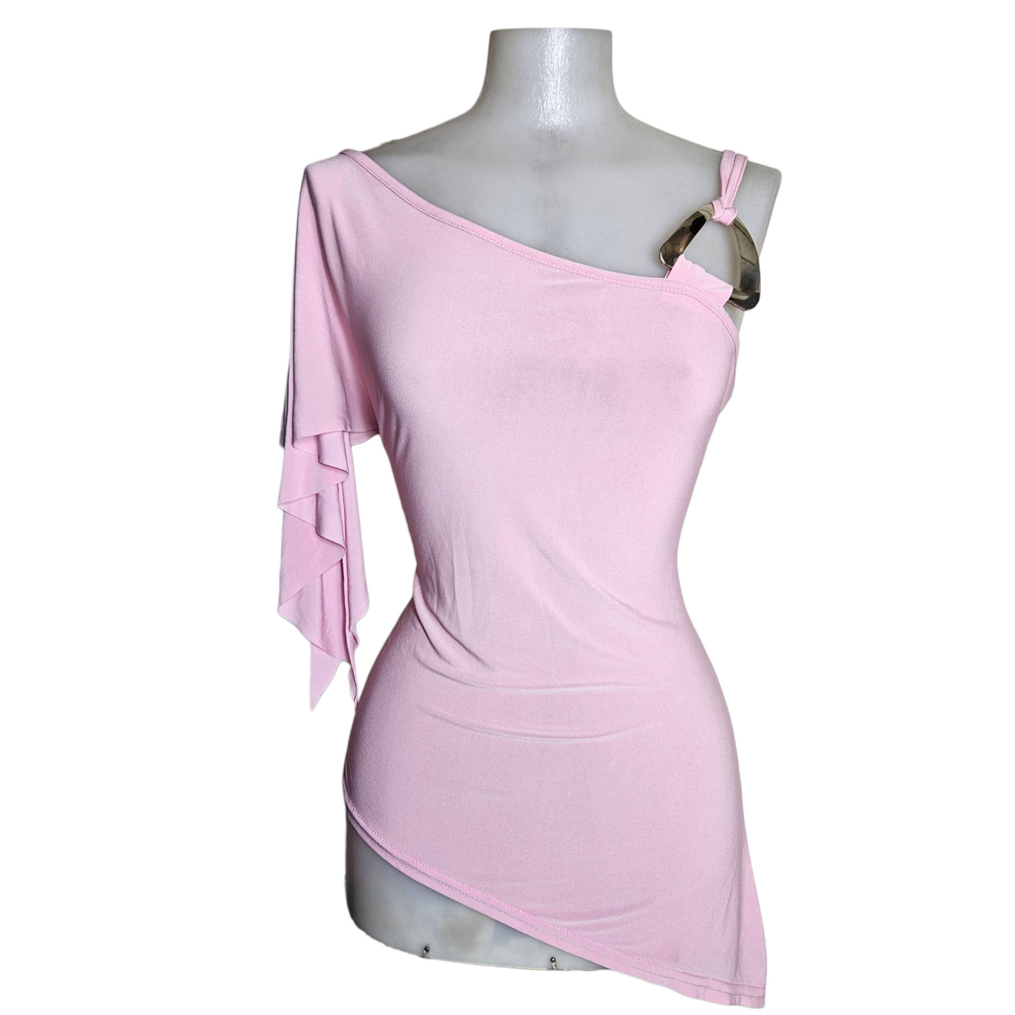 Haut rose asymétrique à boucle