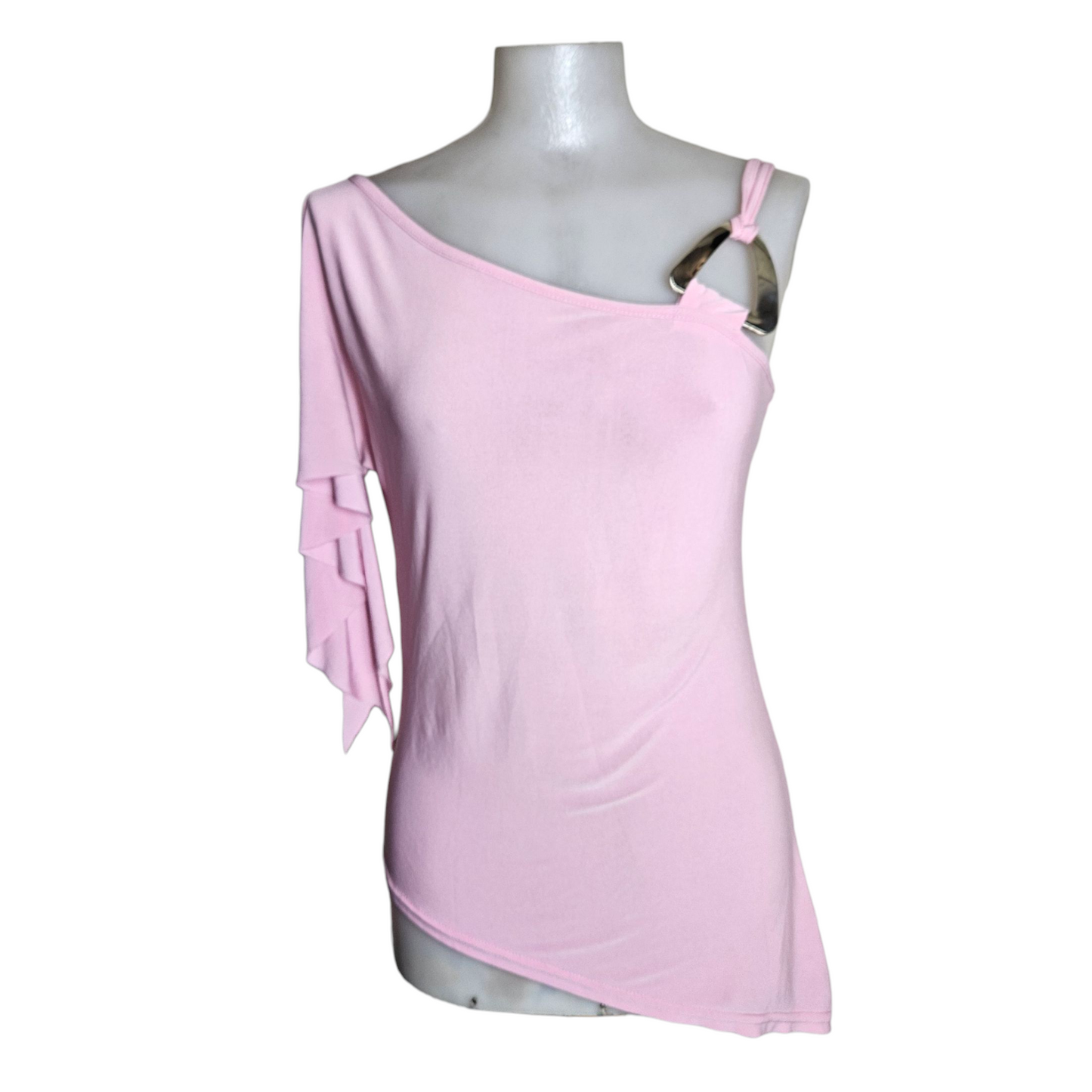 Haut rose asymétrique à boucle