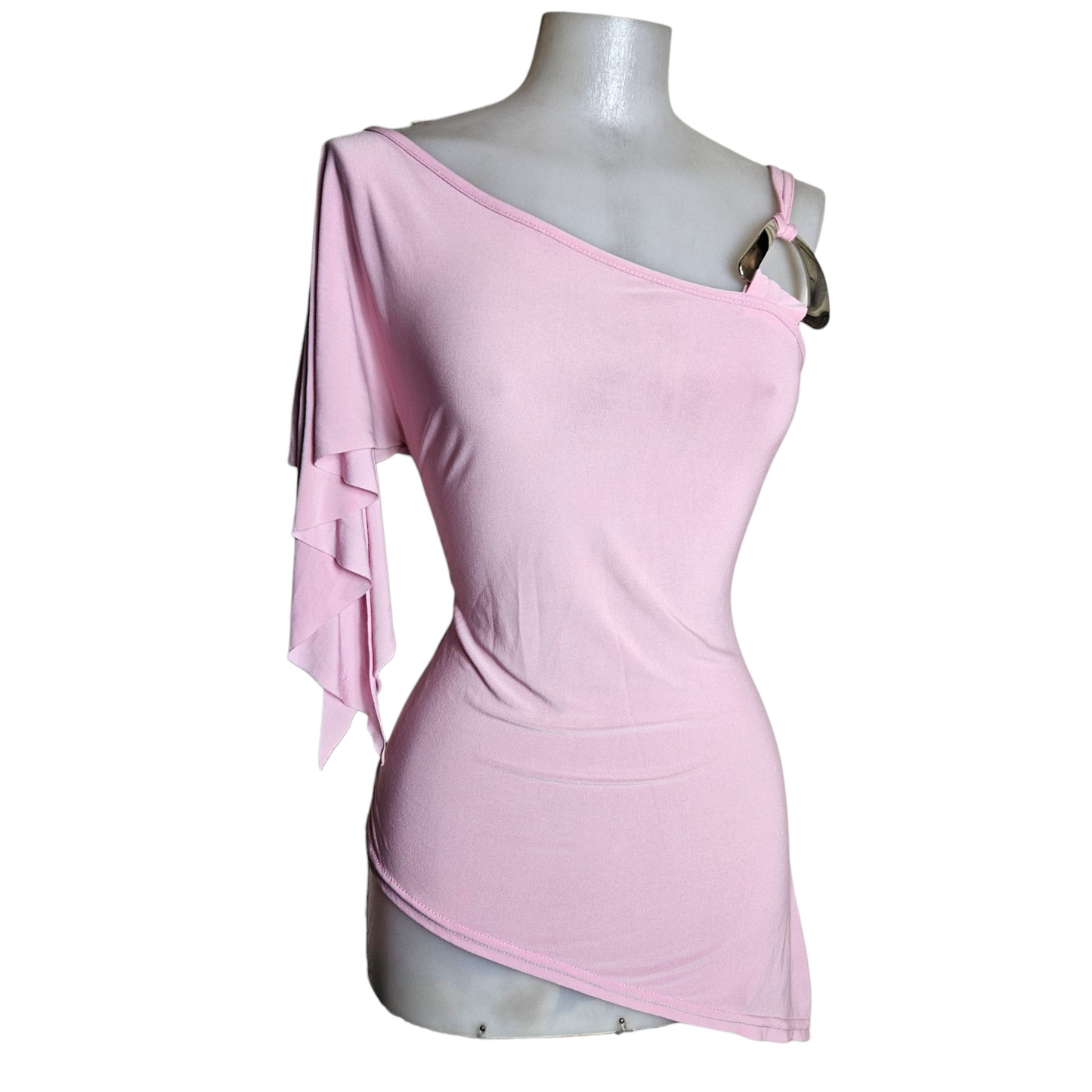 Haut rose asymétrique à boucle