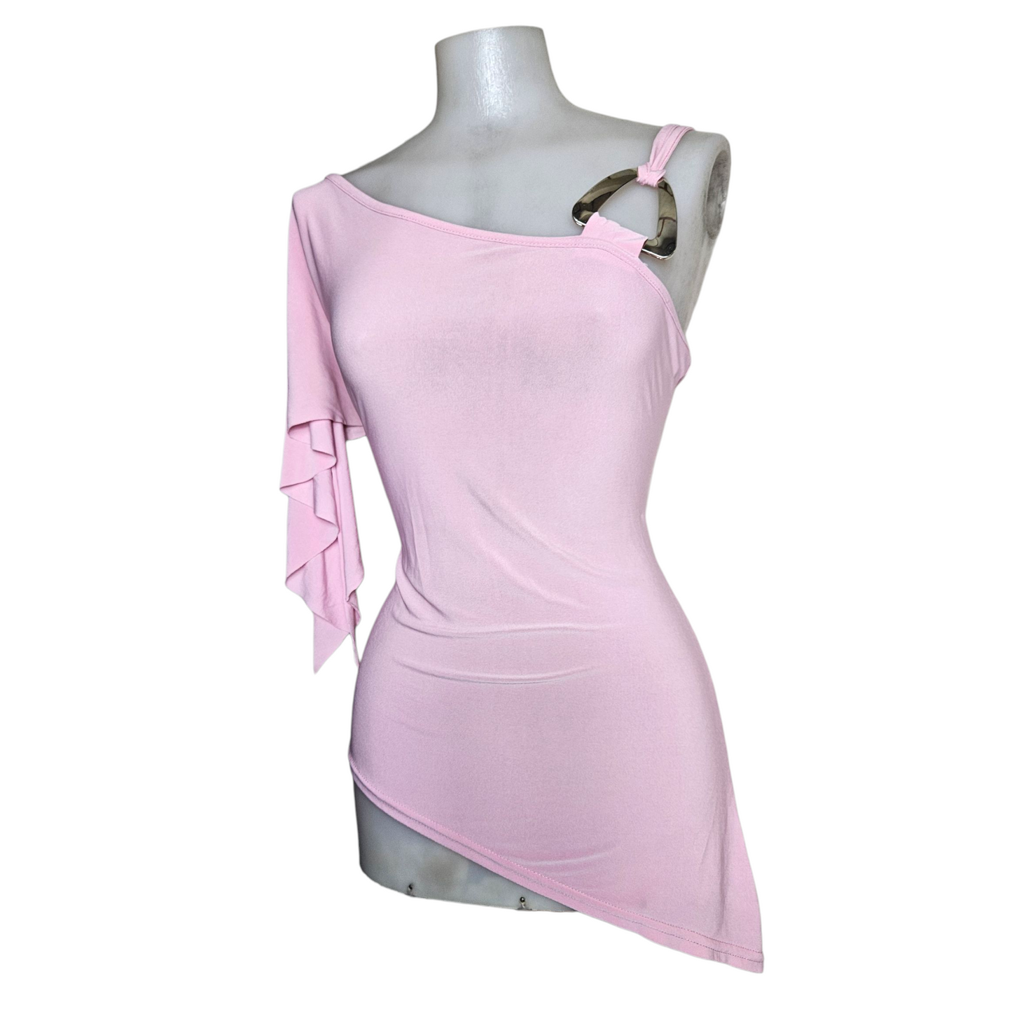 Haut rose asymétrique à boucle