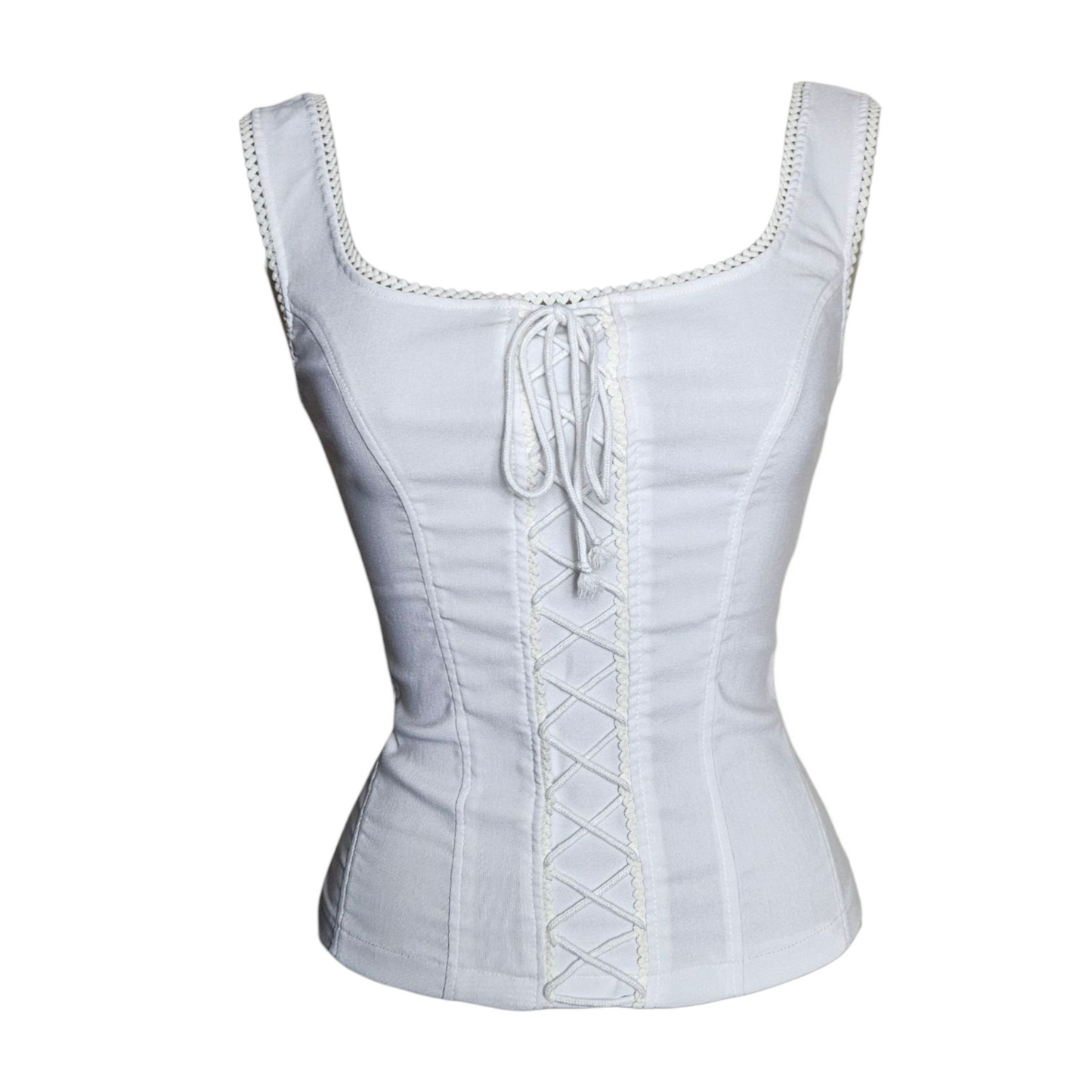 White corset-style top