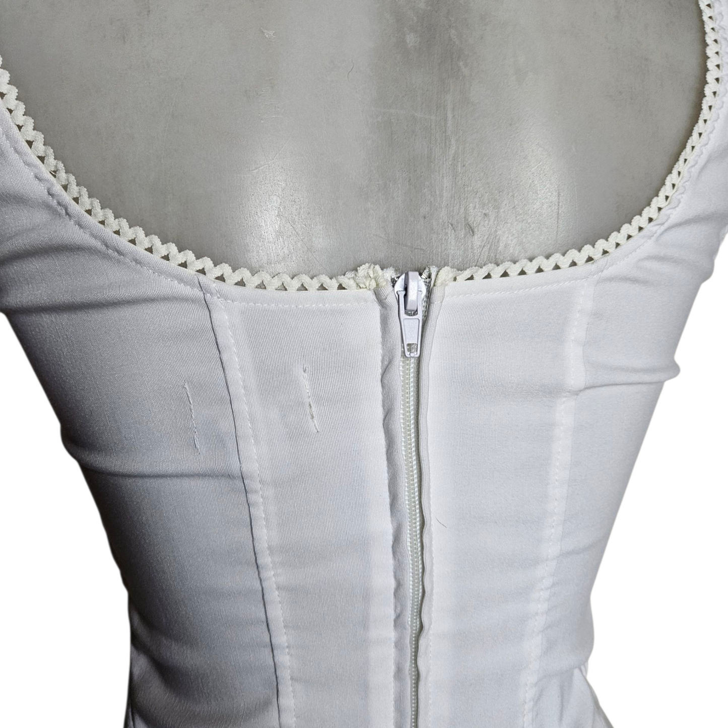 White corset-style top