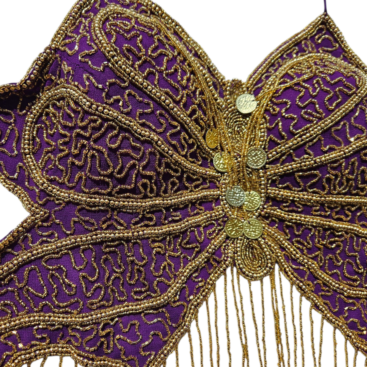Haut dos nu papillon violet et doré