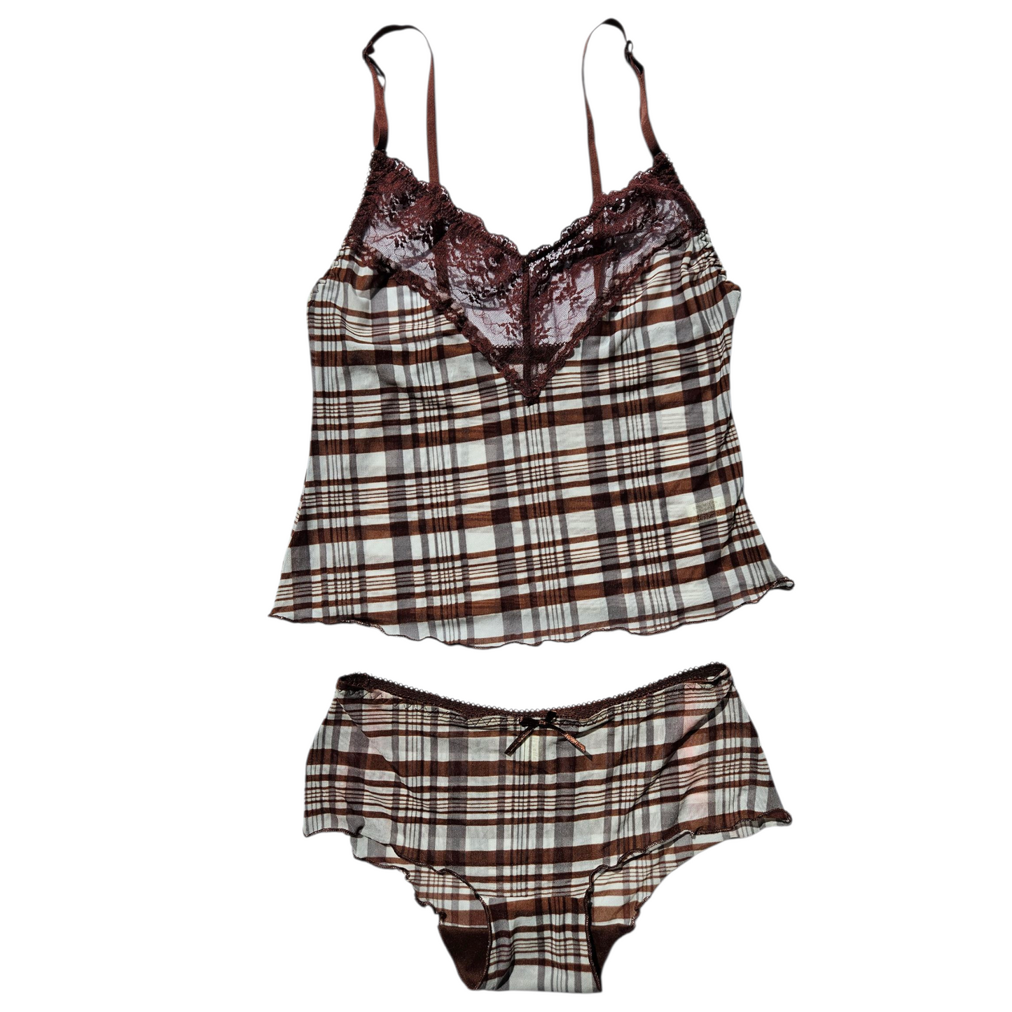 Ensemble de nuit en voile tartan