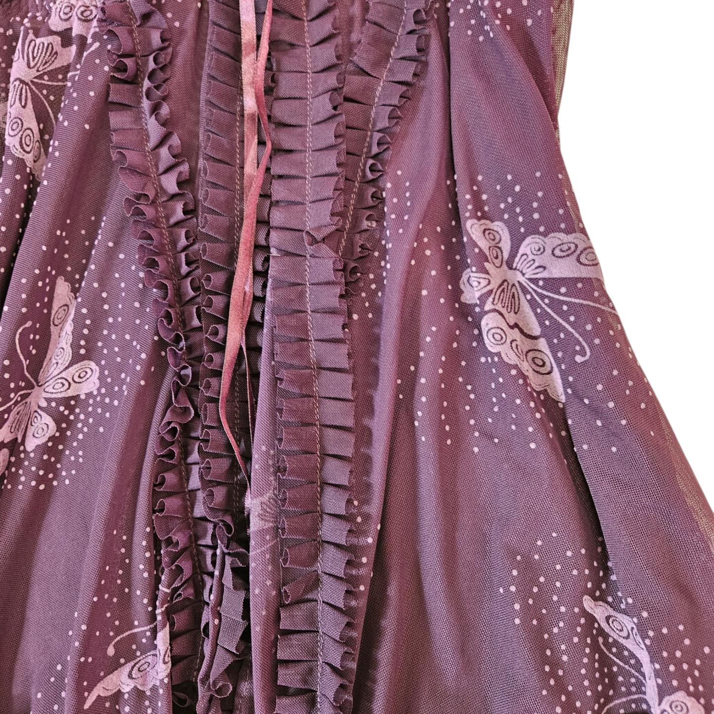 Ensemble de lingerie en voile violet motif papillons
