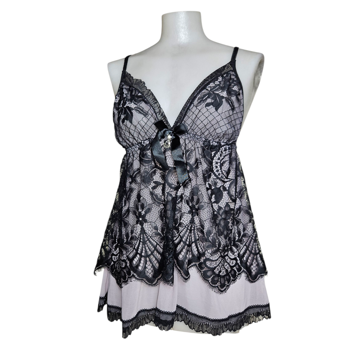 Ensemble de lingerie lila et noir