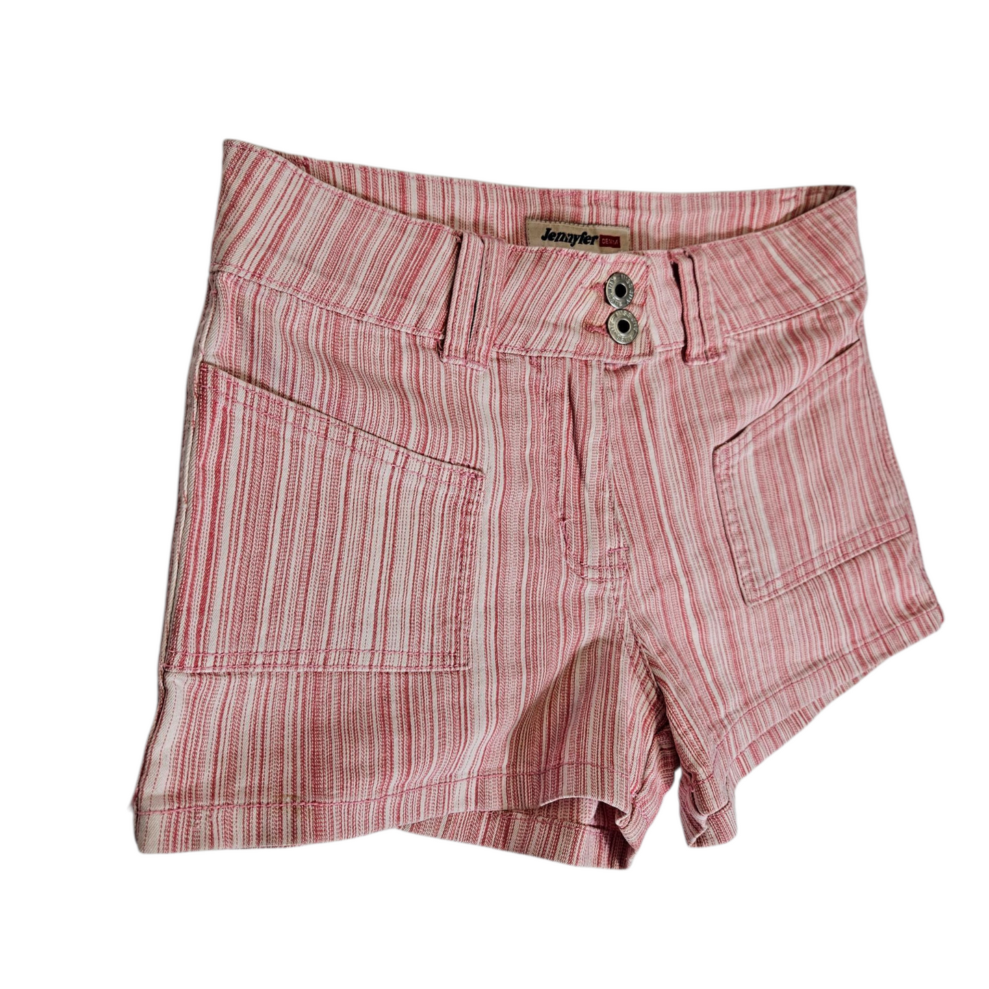Red and white striped mini shorts