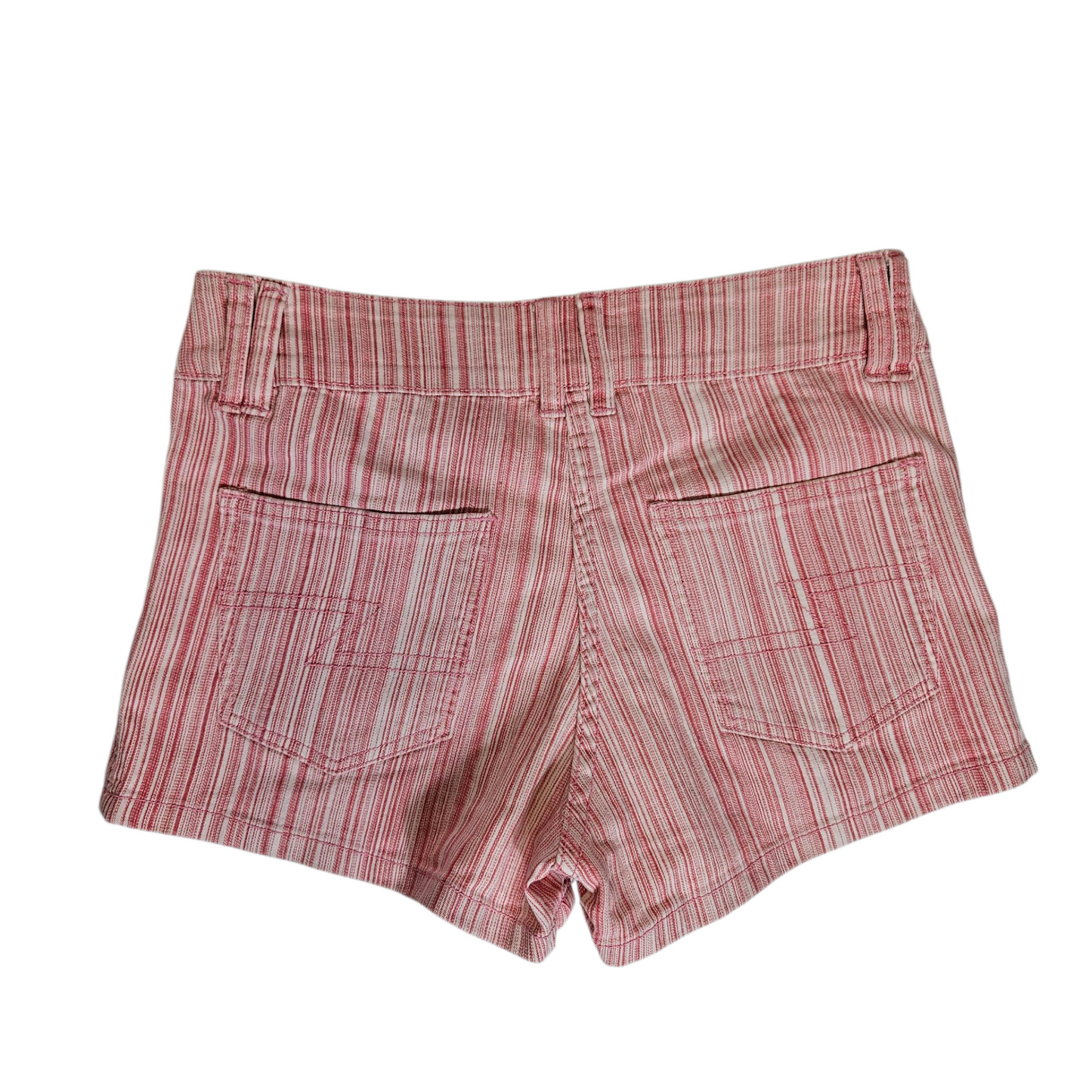 Red and white striped mini shorts