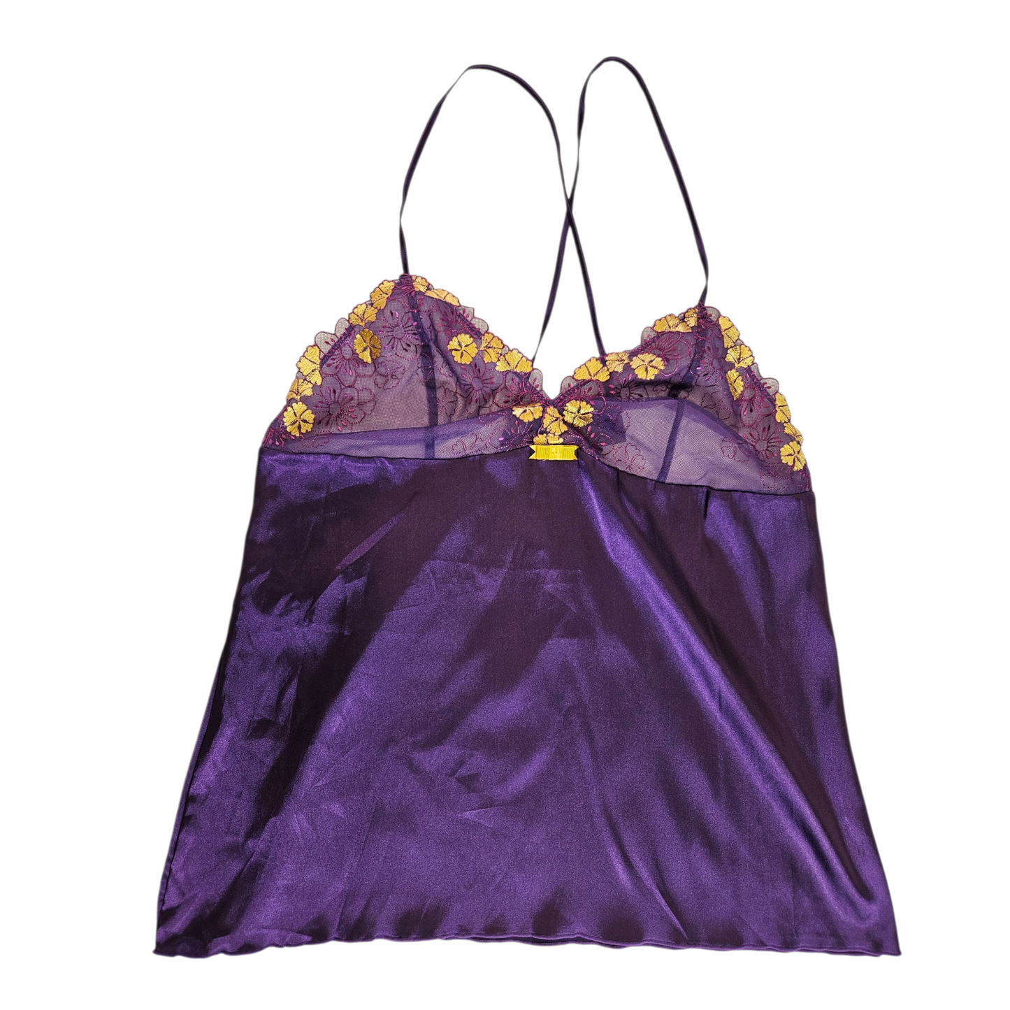 Purple satin and lace camisole