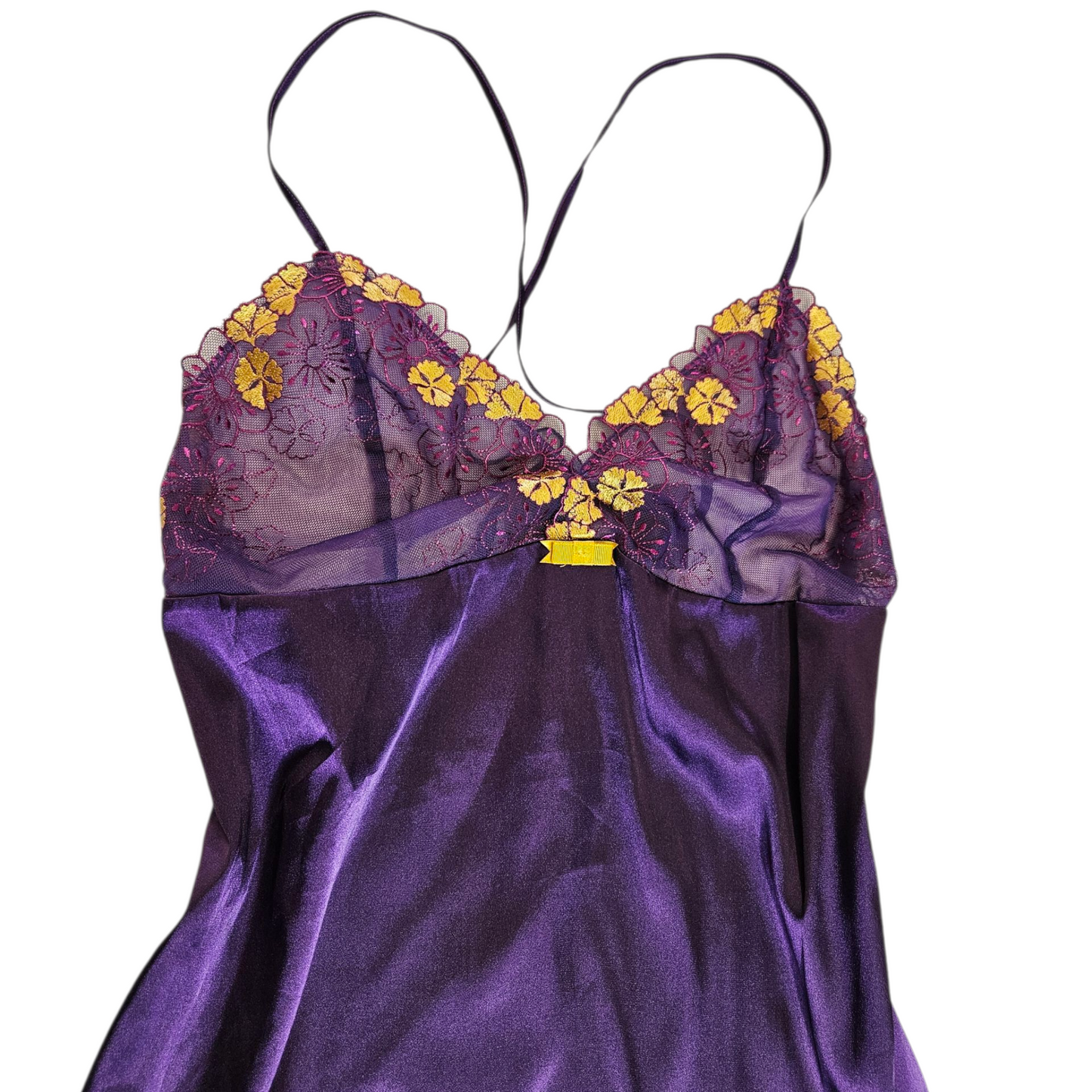 Purple satin and lace camisole