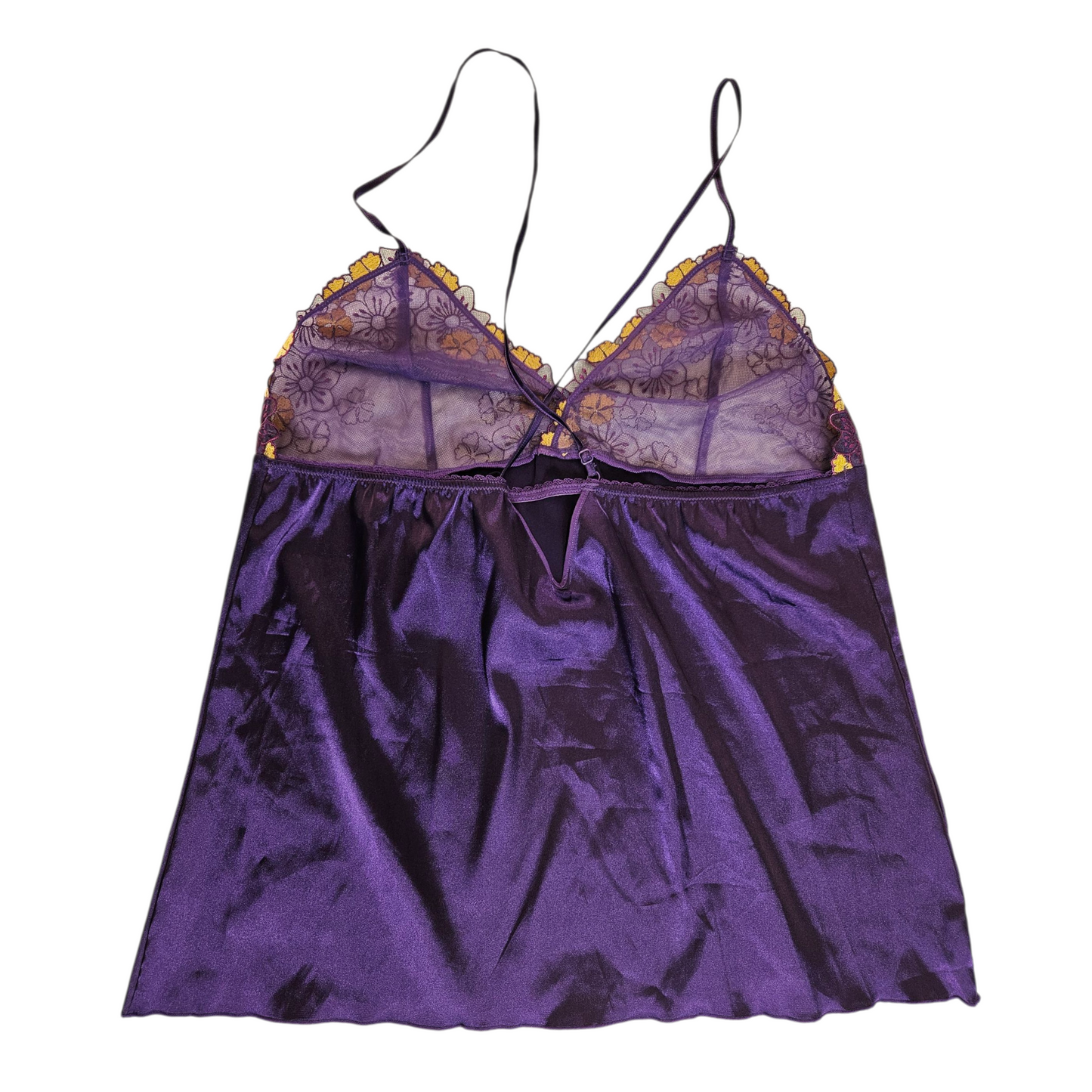 Purple satin and lace camisole