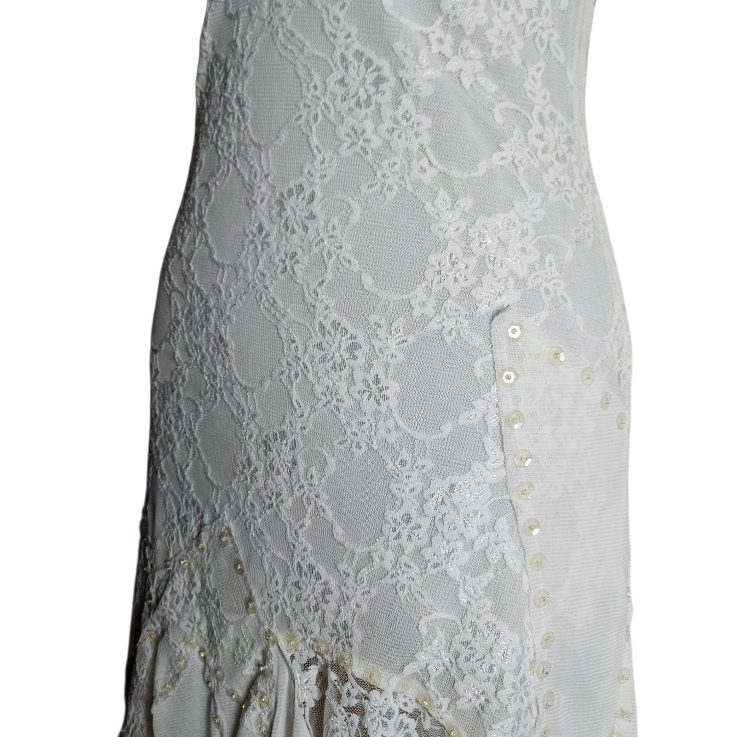 Robe asymétrique dentelle blanche
